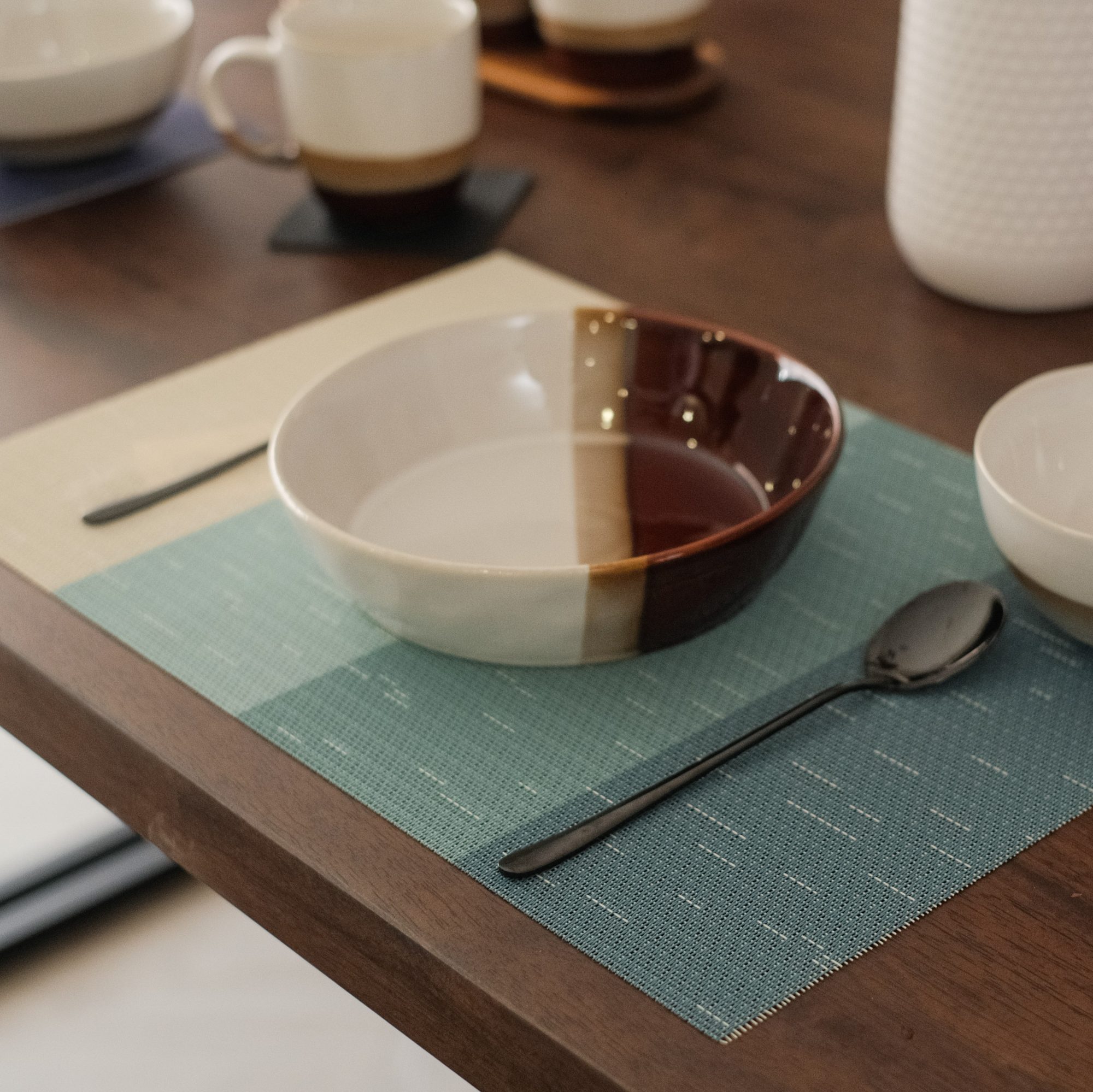 Gradient Teal Stripe Placemat