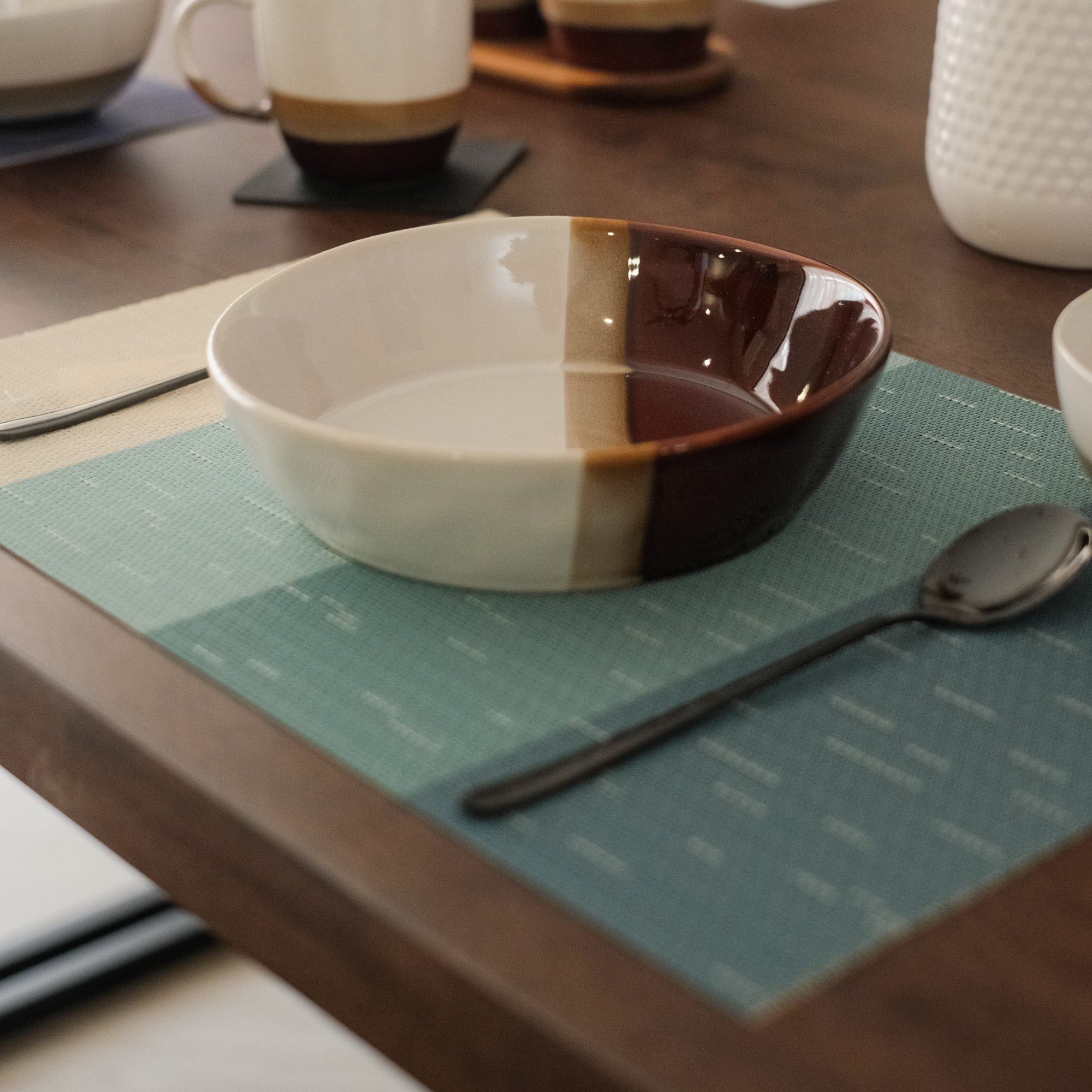 Gradient Teal Stripe Placemat