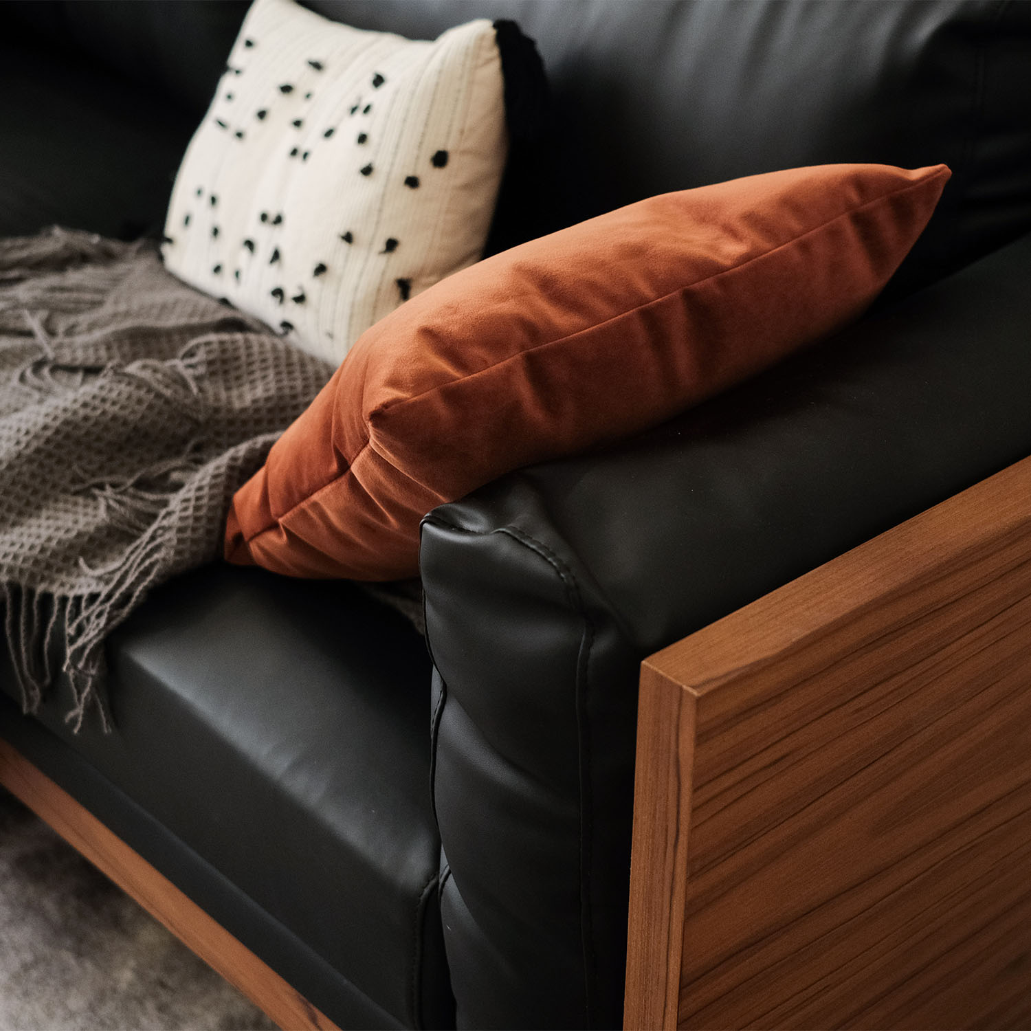 Matthias Ebony 3 Seater Sofa
