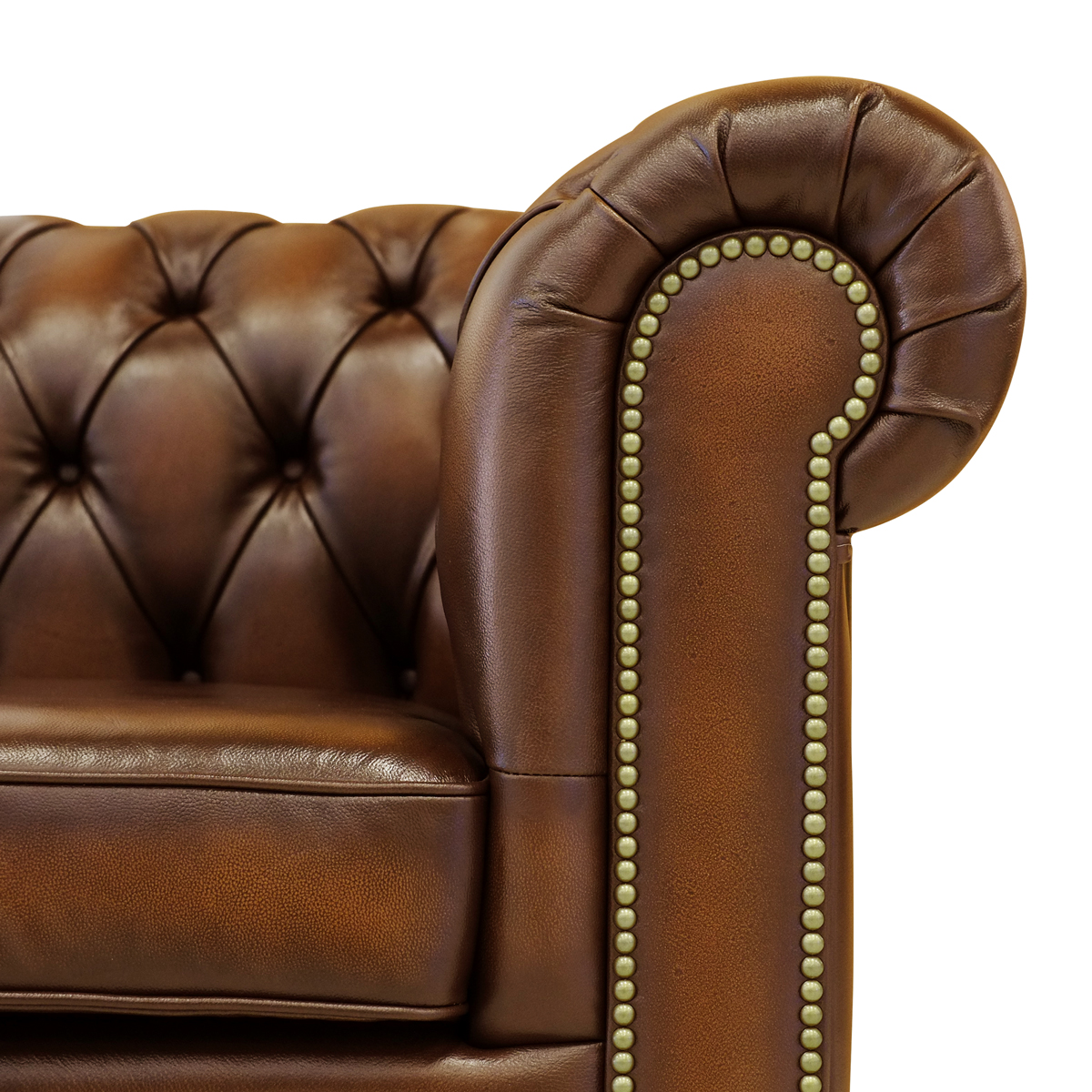 Kinsley Wash-Off Leather Chesterfield 3 Seater Sofa