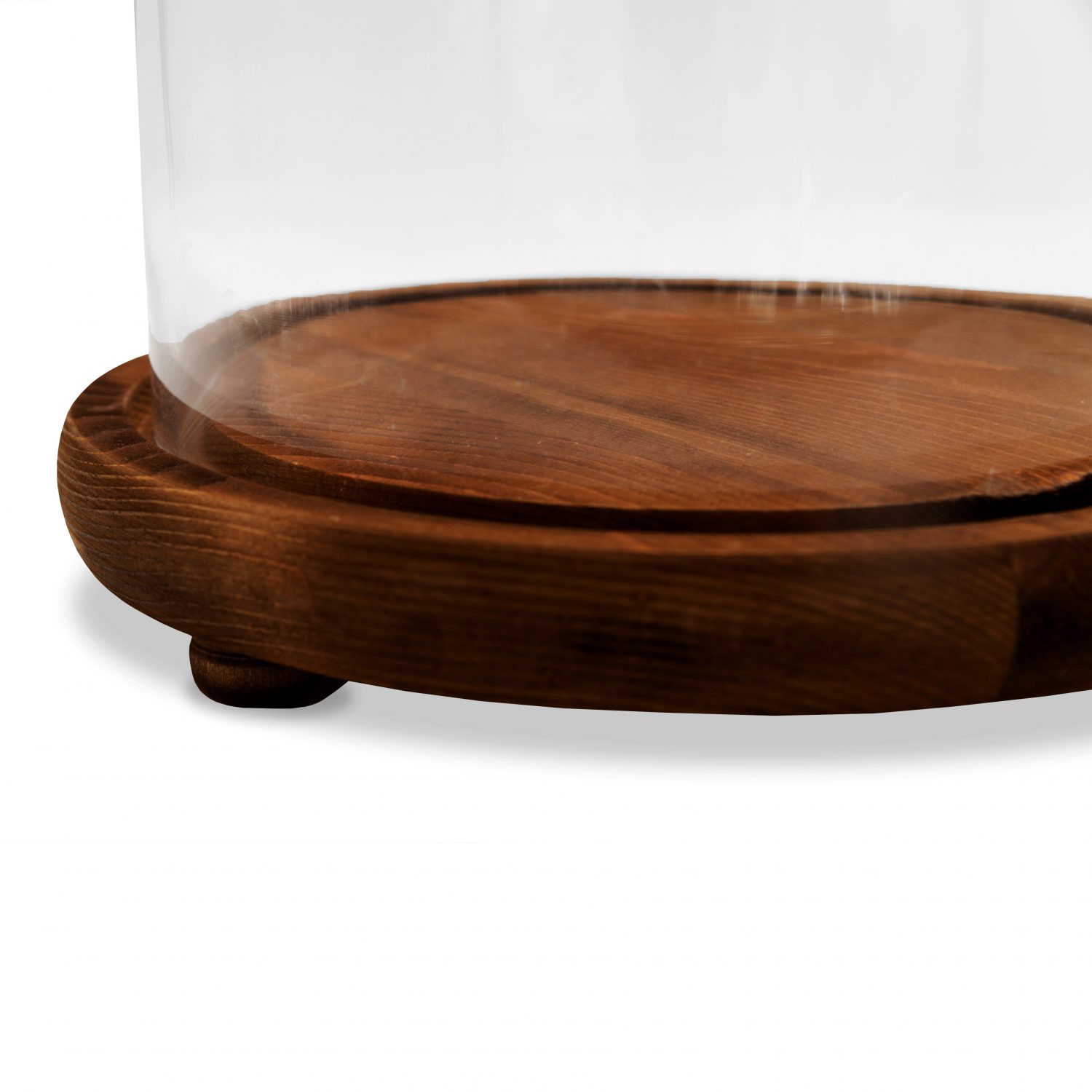 Olivia Glass Dome with Wooden Base