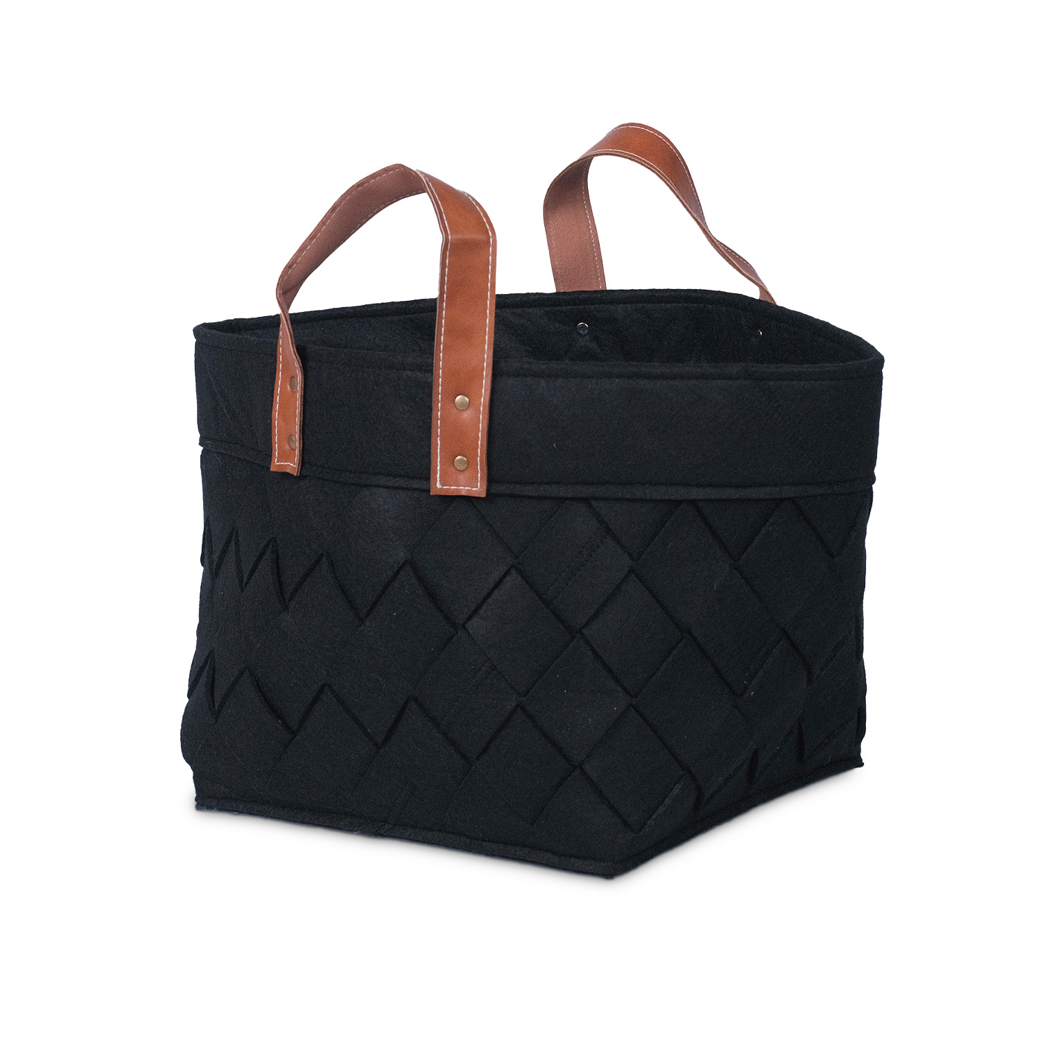 Hagen Black Felt Basket