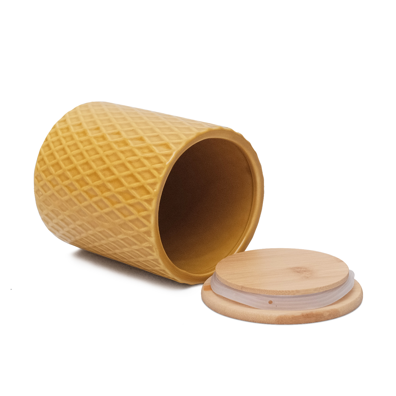 Lana Lattice Mustard Small Canister