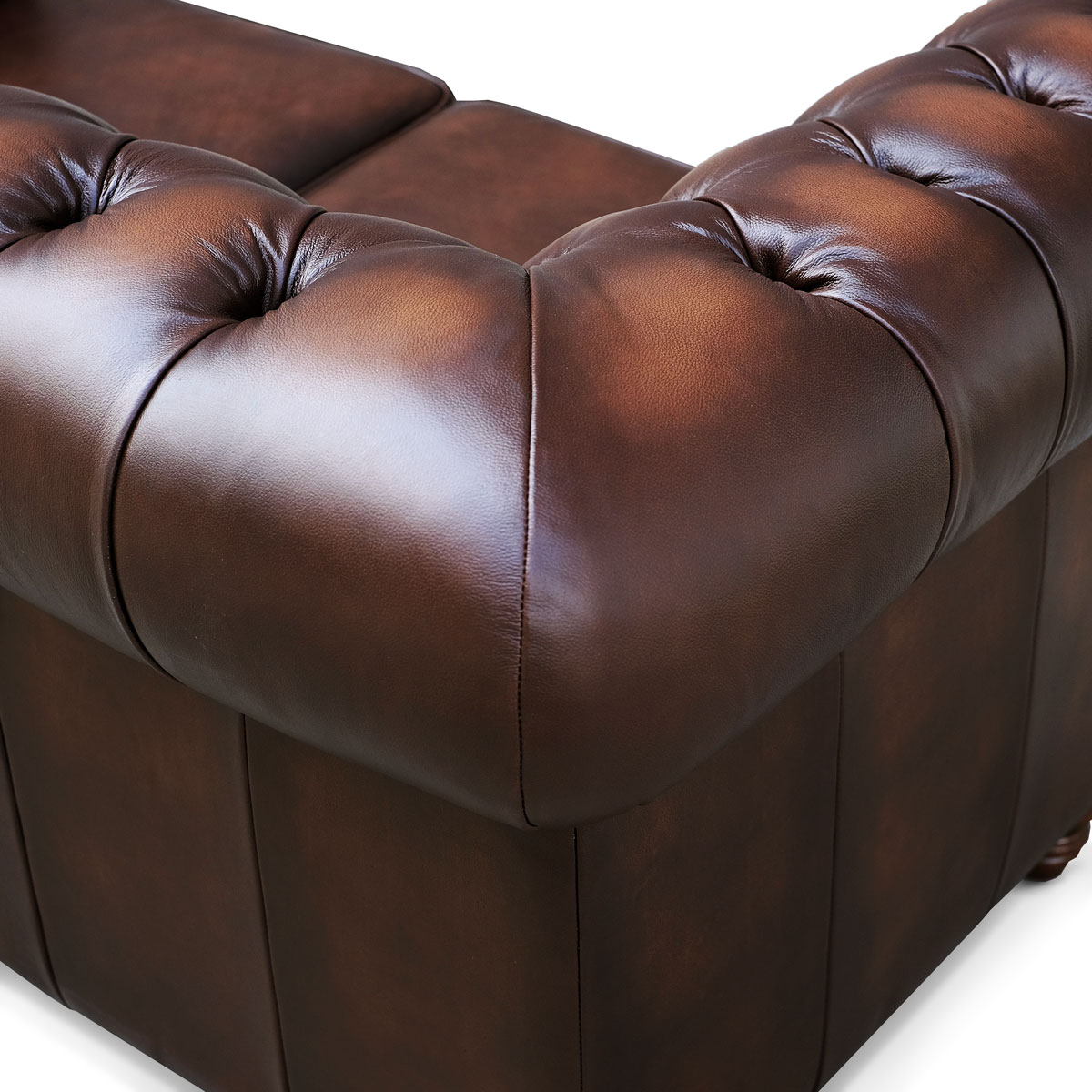 Kinsley Wash-Off Leather Chesterfield 2 Seater Sofa