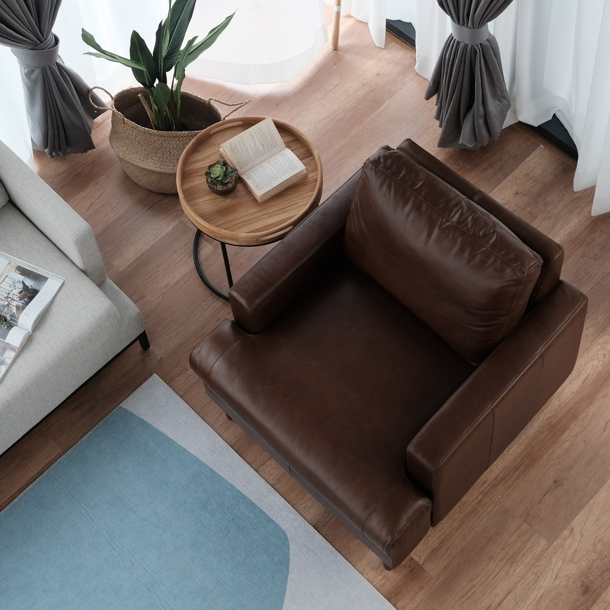 Jarred Vintage Leather 1 Seater Sofa