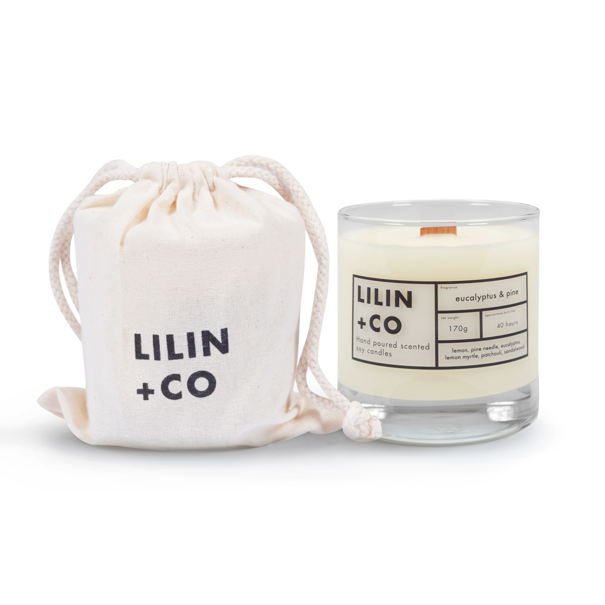 Lilin+Co Eucalyptus & Pine Scented Candle