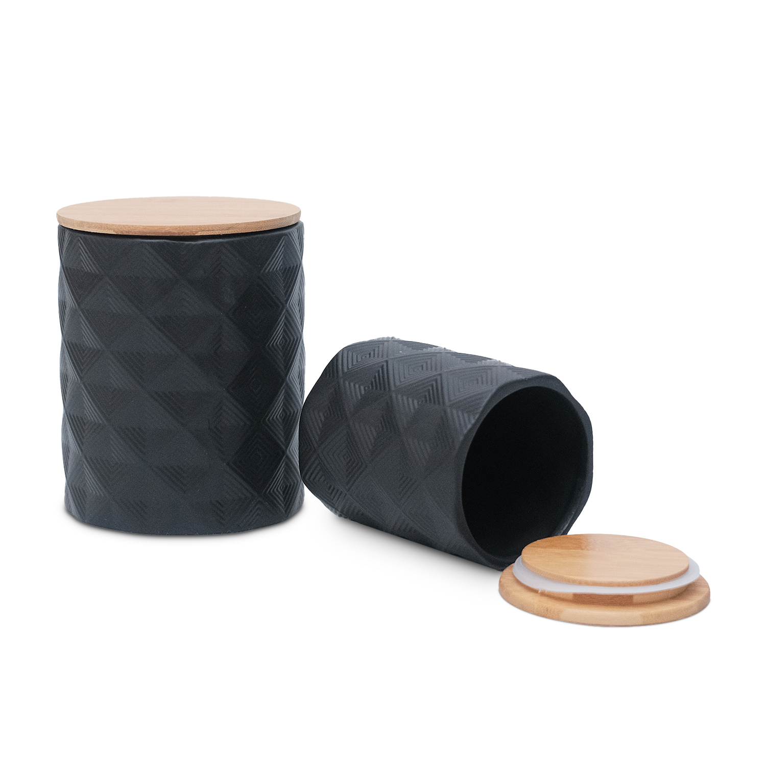 Lana Diamond Black Large Canister