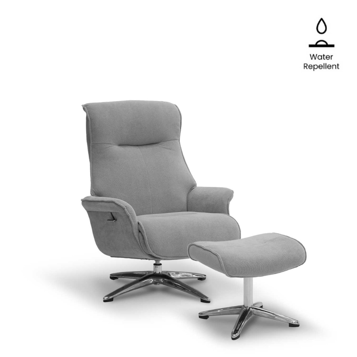 Zack Mist Grey Reclining Lounge Chair