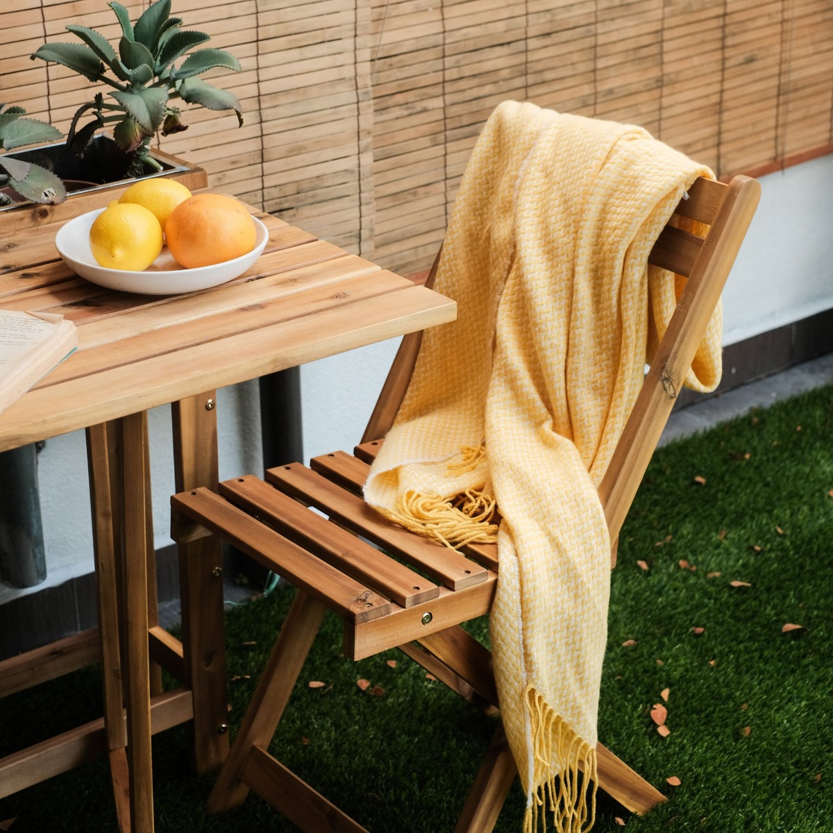 Freesia Outdoor Folding Table with Flower Box