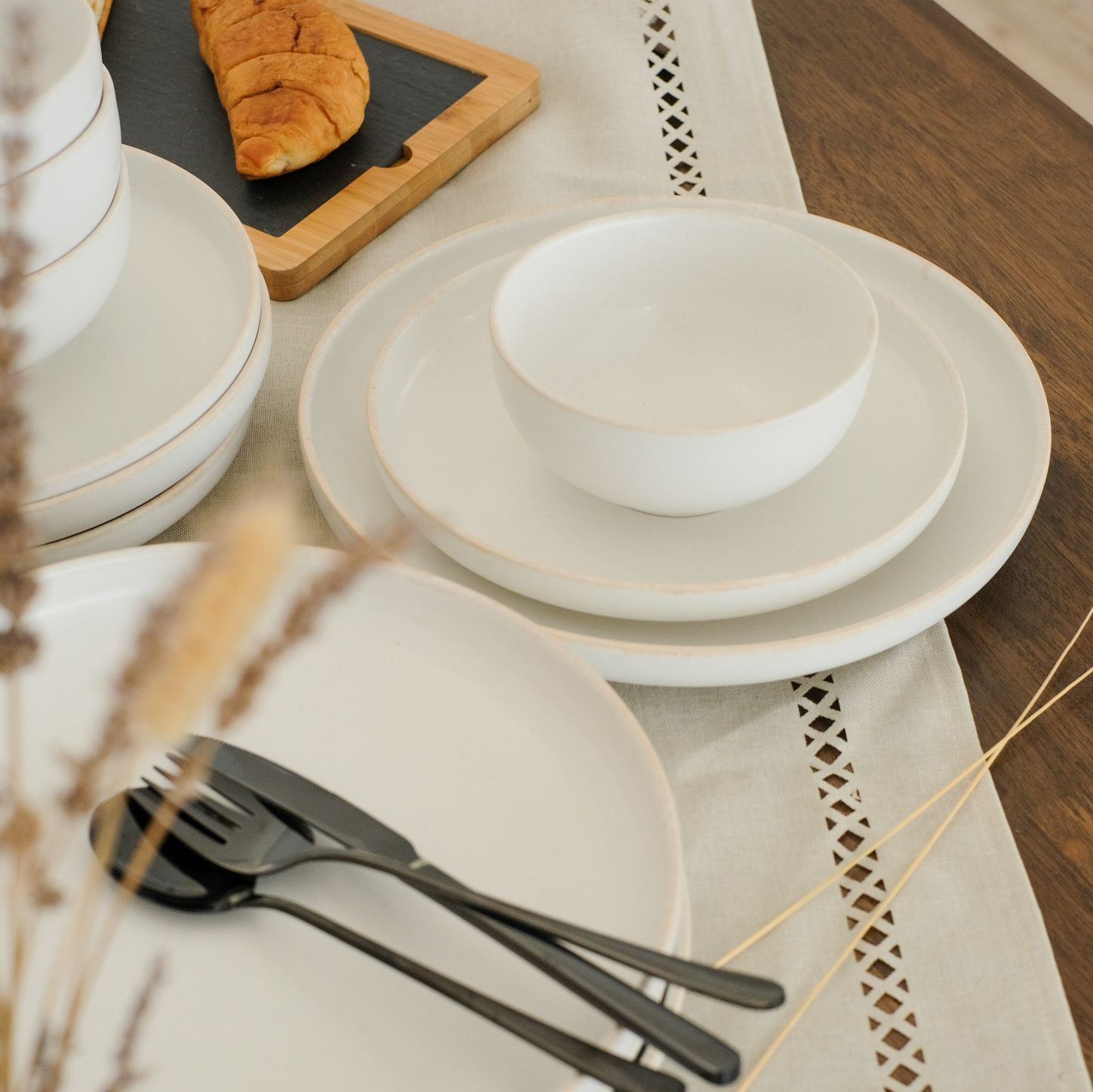 Crystal Natural Reactive Rim12-piece Dinner Set