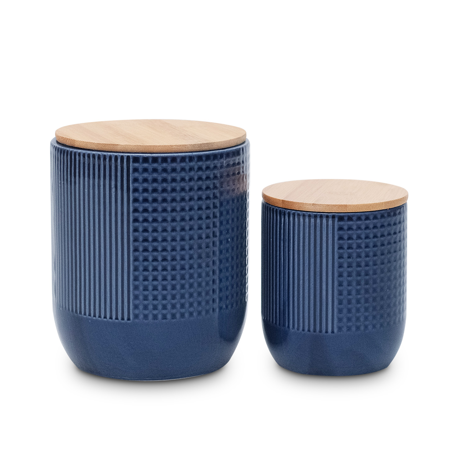 Lana Waffle Navy Small Canister