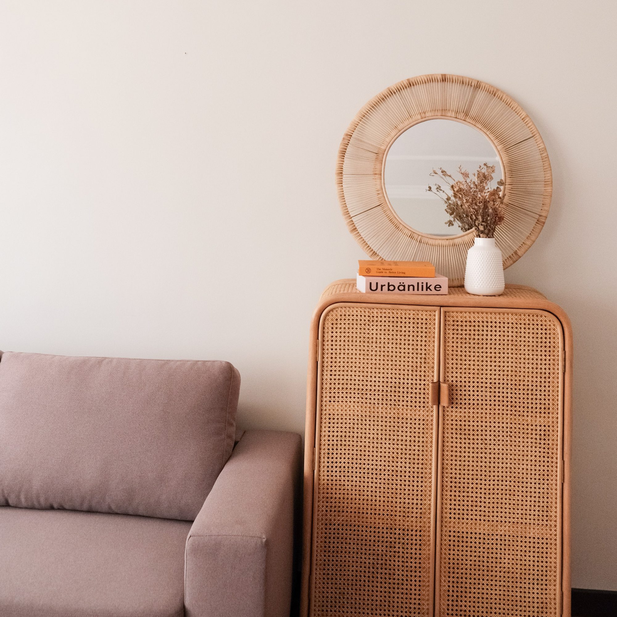 Focal Rattan Round Mirror
