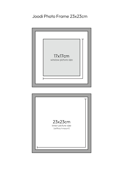 Joodi Black Photo Frame 23x23cm / Window 17x17cm