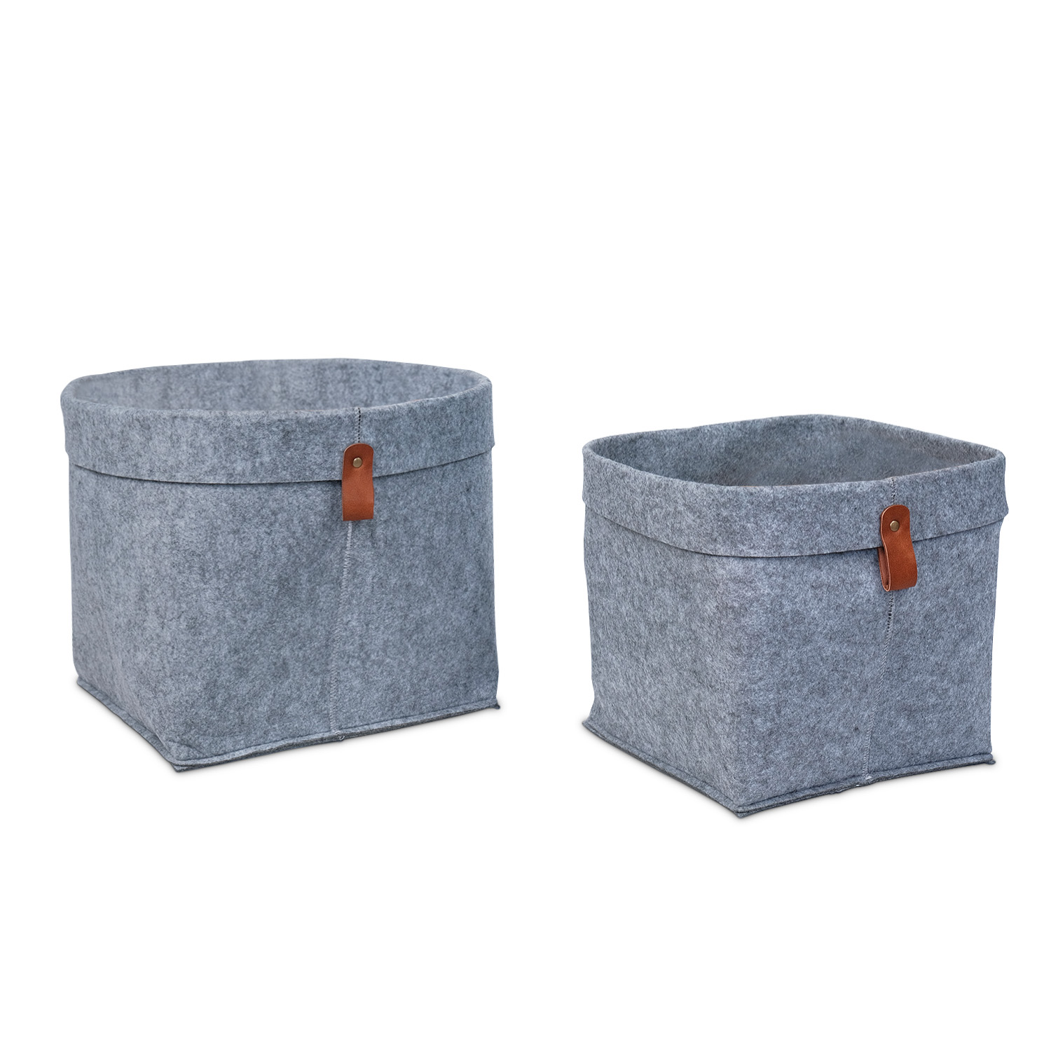 Alfie Grey Felt Basket - Small