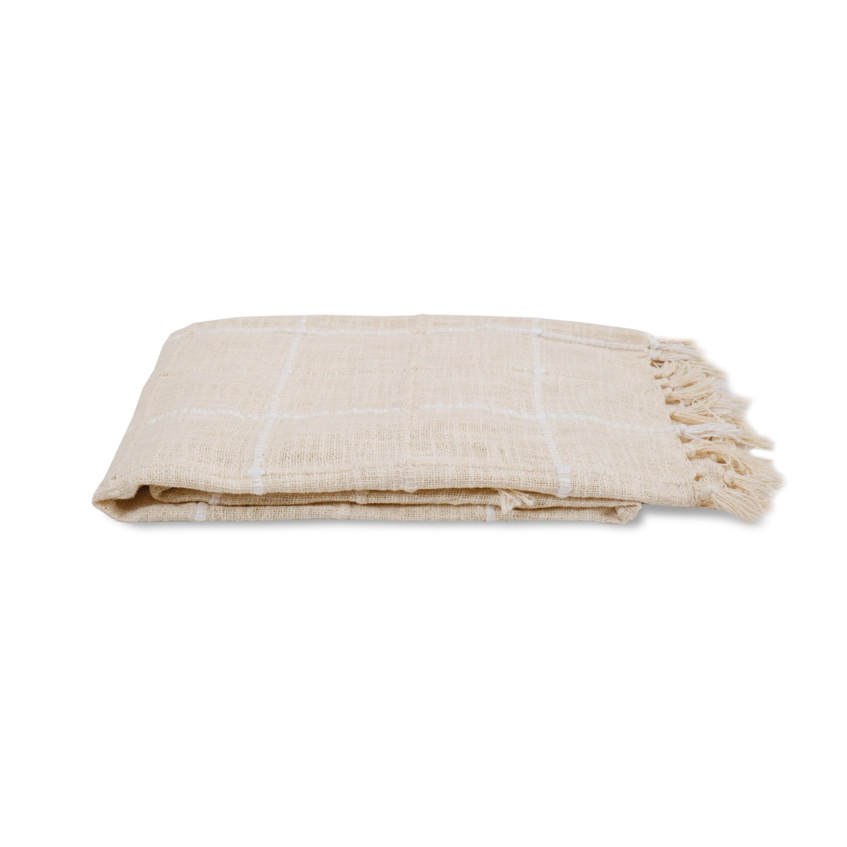 Auth Checked Natural Cotton Throw 125x150