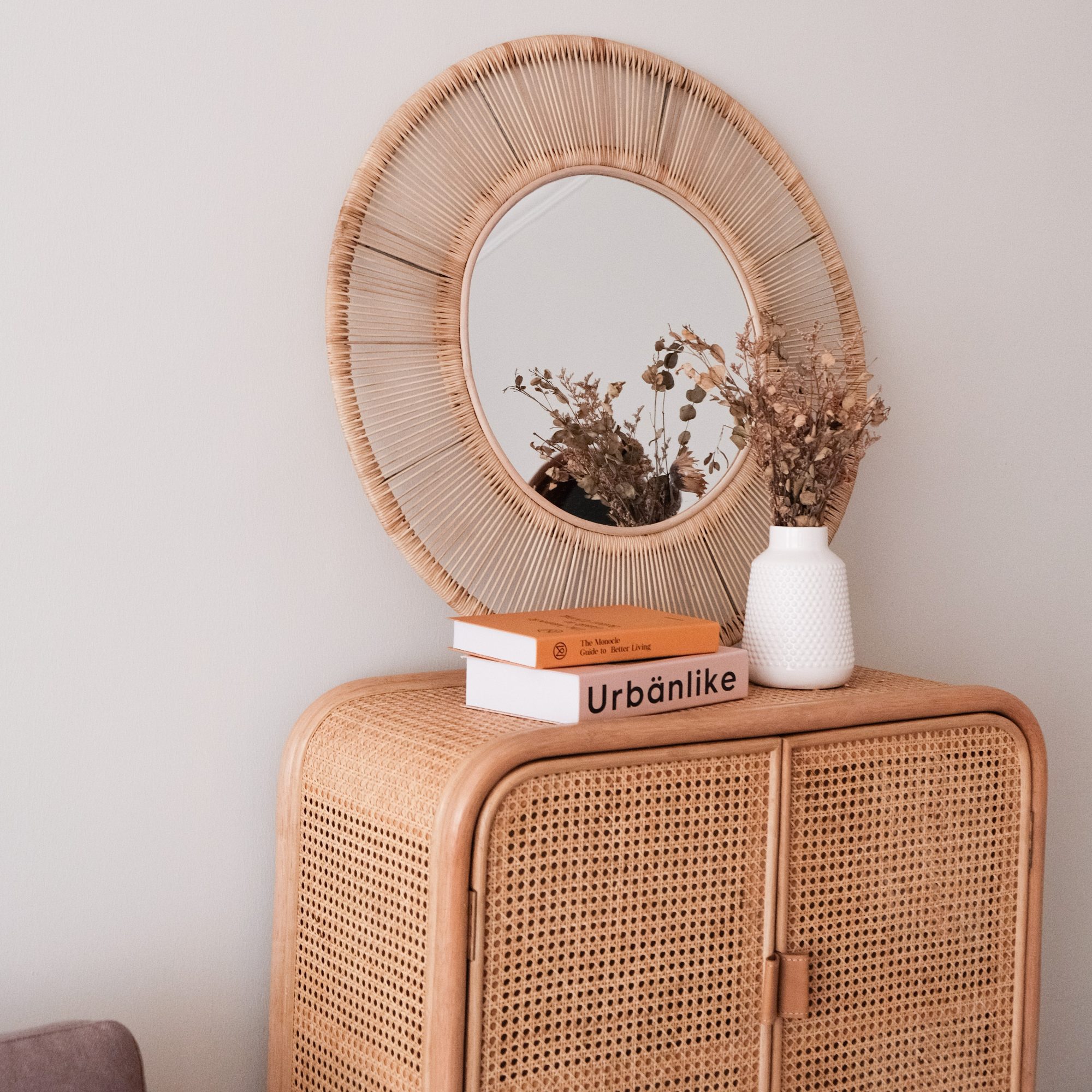 Focal Rattan Round Mirror