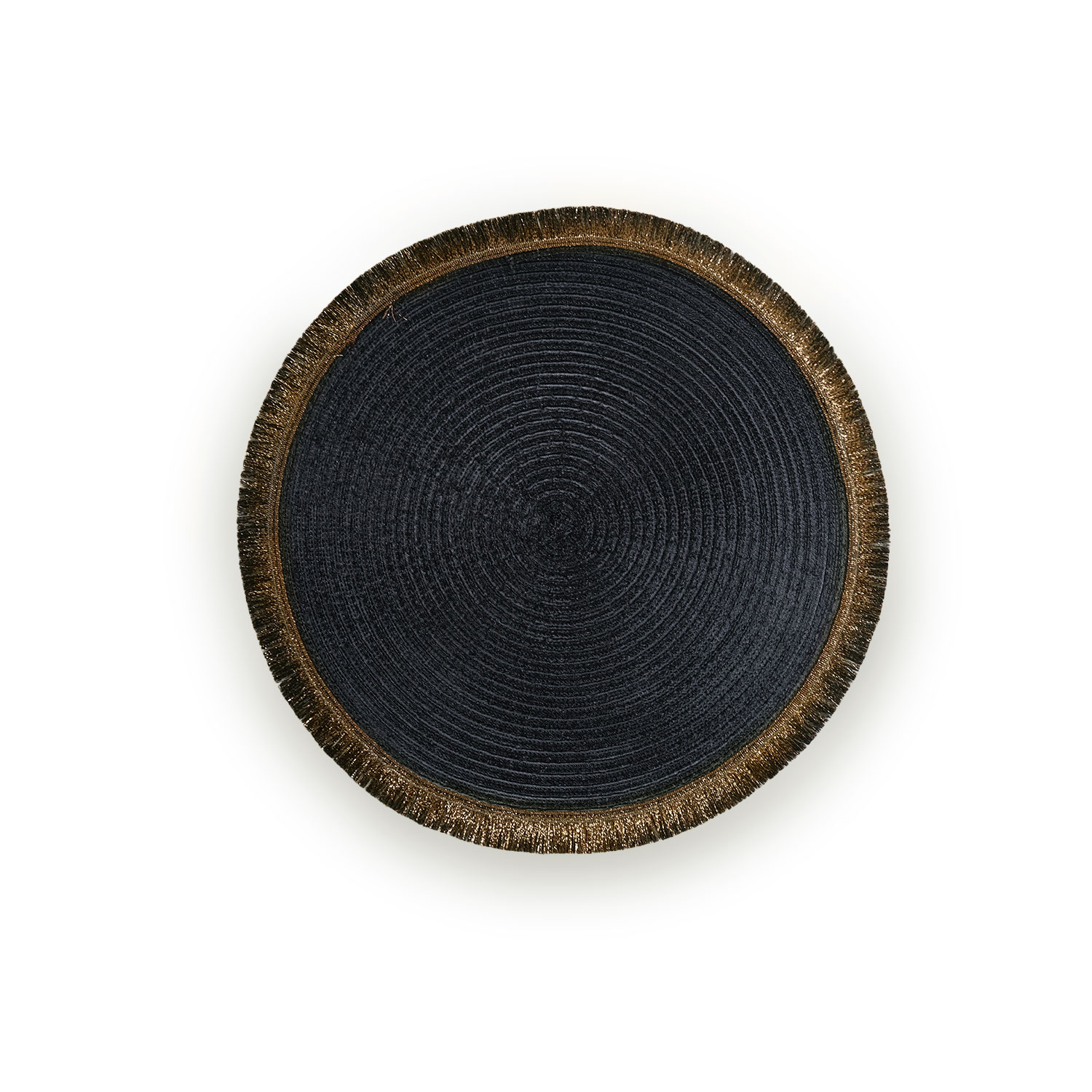 Fringe Black Round Placemat