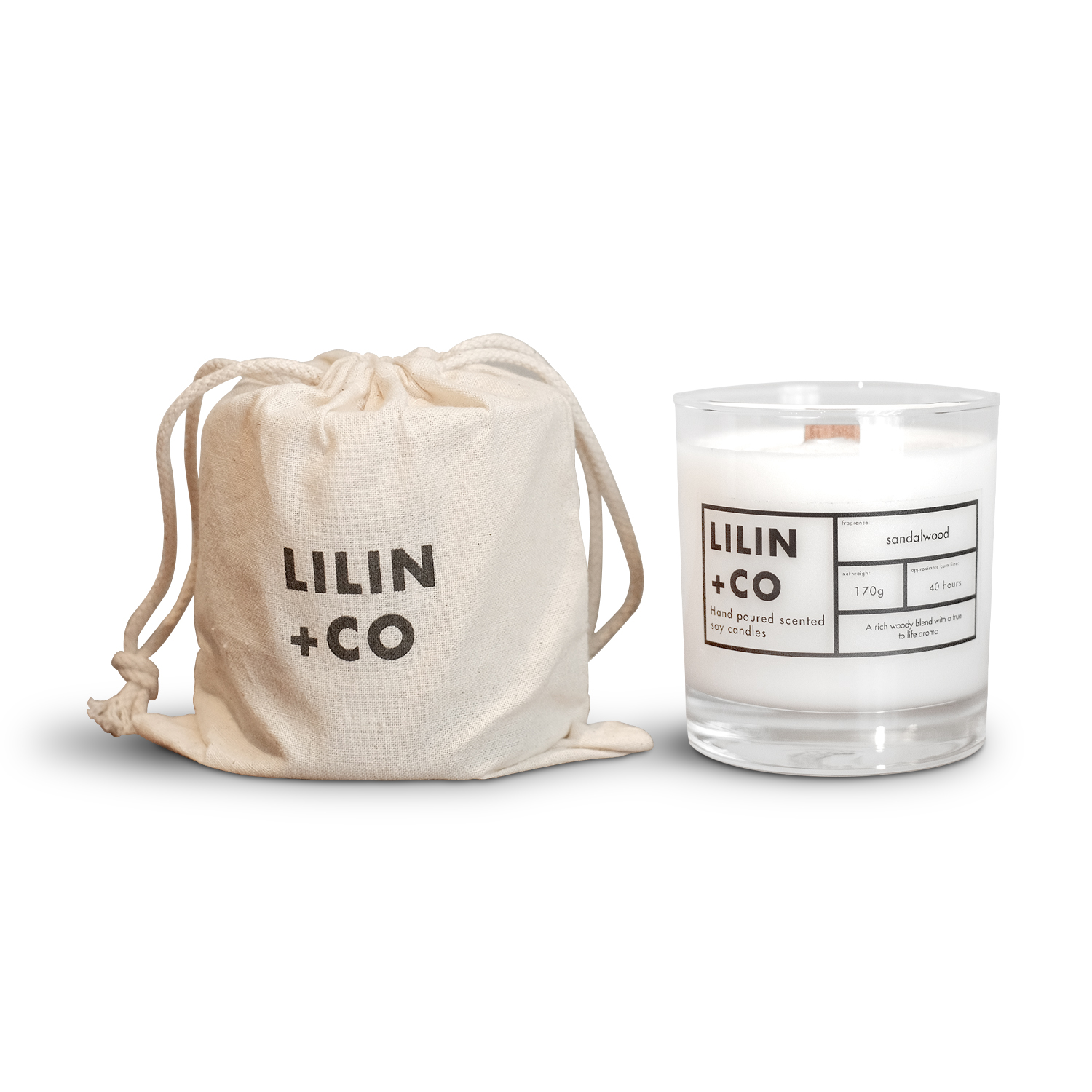 Lilin+Co Sandalwood Scented Candle