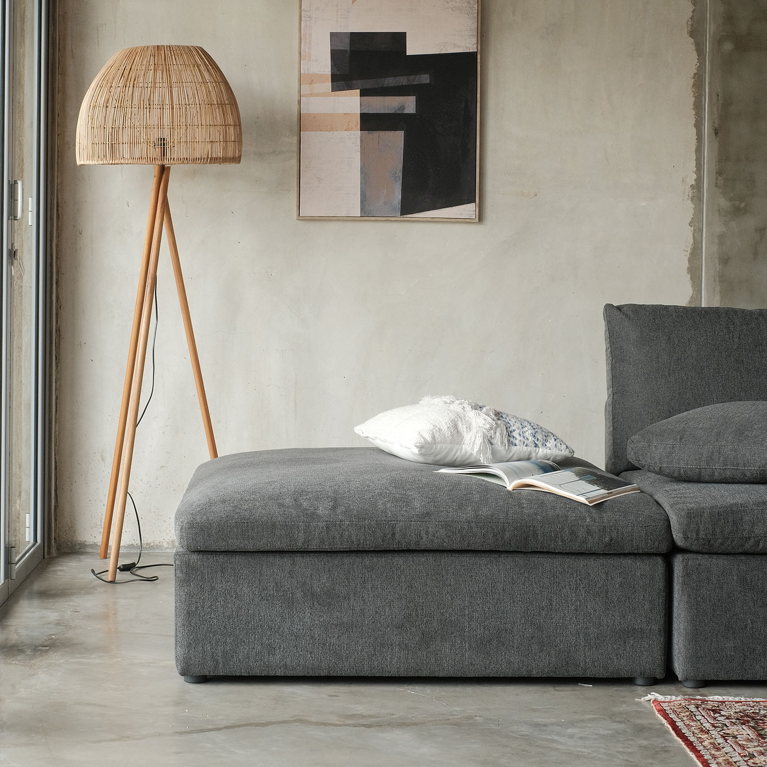 Patrice Luxe Arm Sofa with Ottoman