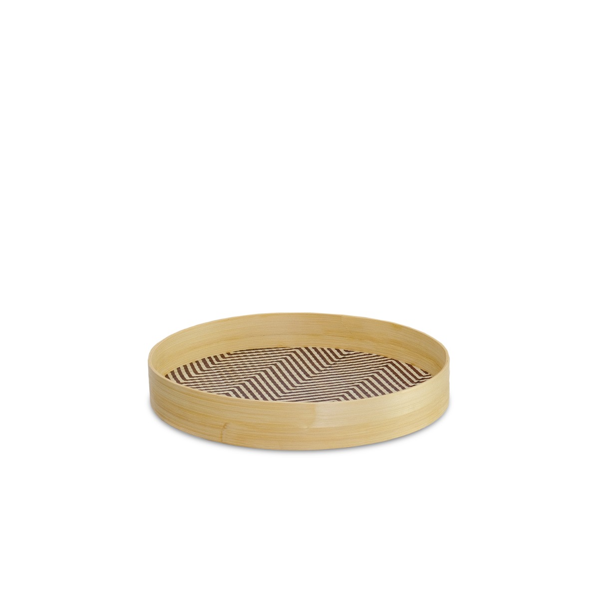 Bayu Chevron Pandanus Round Tray - Small