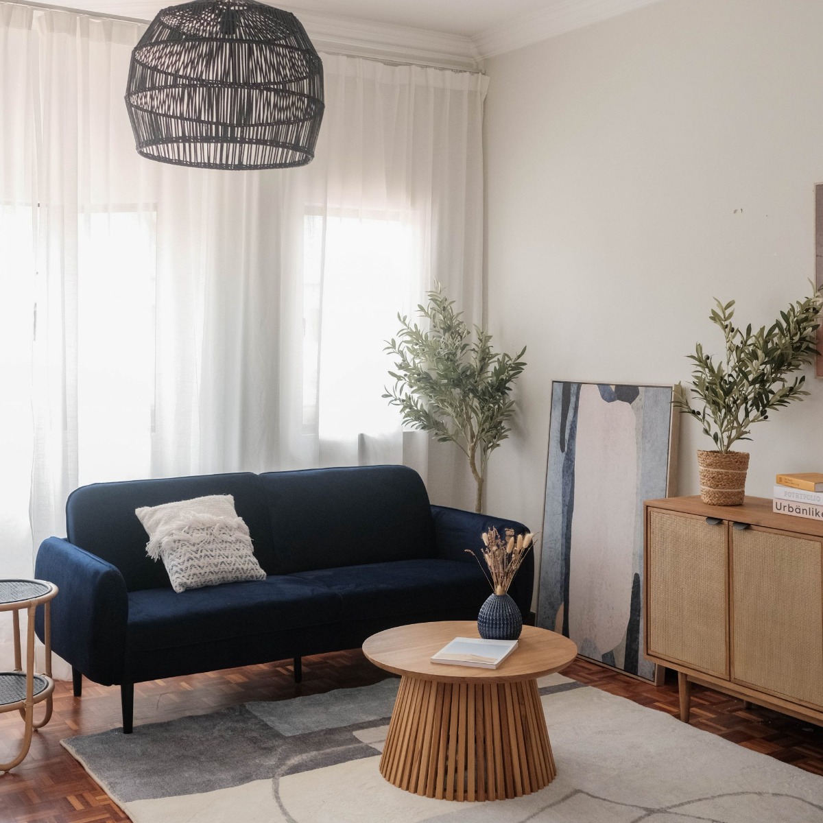 Becca Corduroy Navy 3 Seater Sofa
