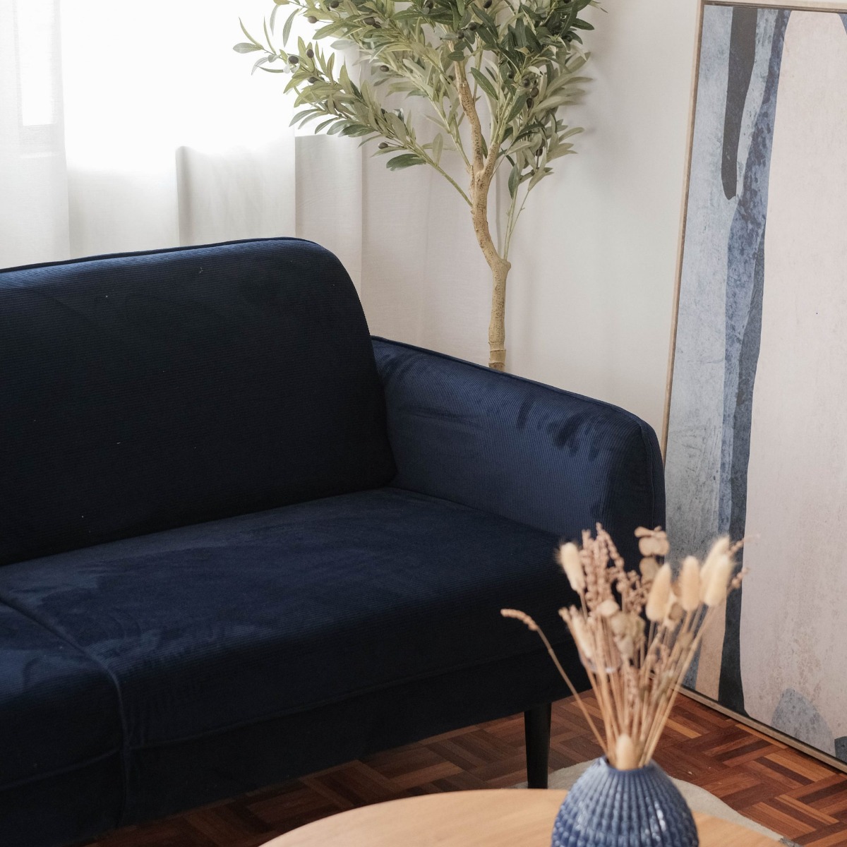 Becca Corduroy Navy 3 Seater Sofa