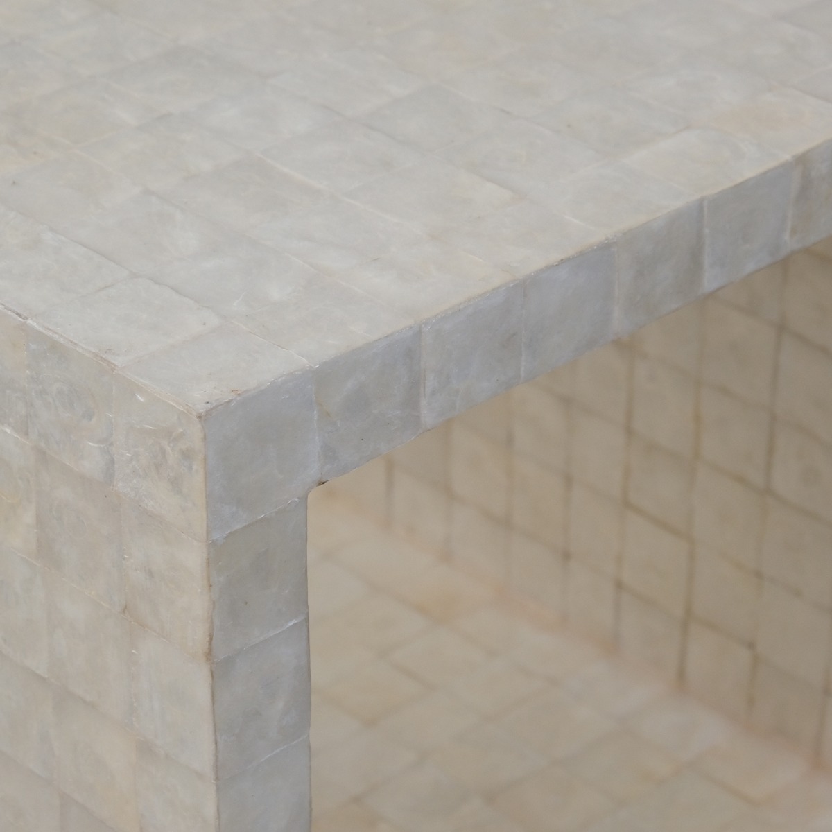 Bhavi Capiz White Side Table