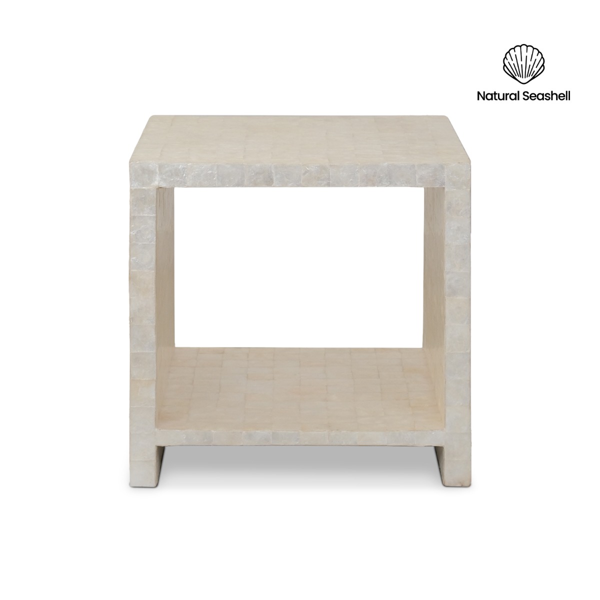 Bhavi Capiz White Side Table