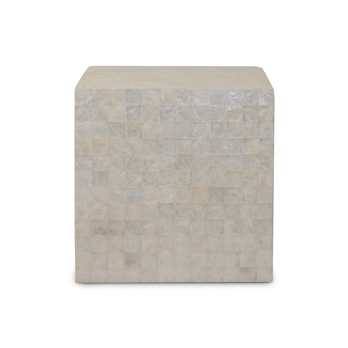 Bhavi Capiz White Side Table