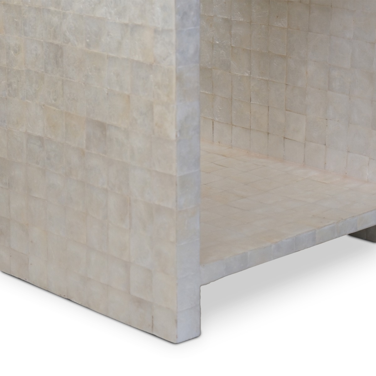 Bhavi Capiz White Side Table