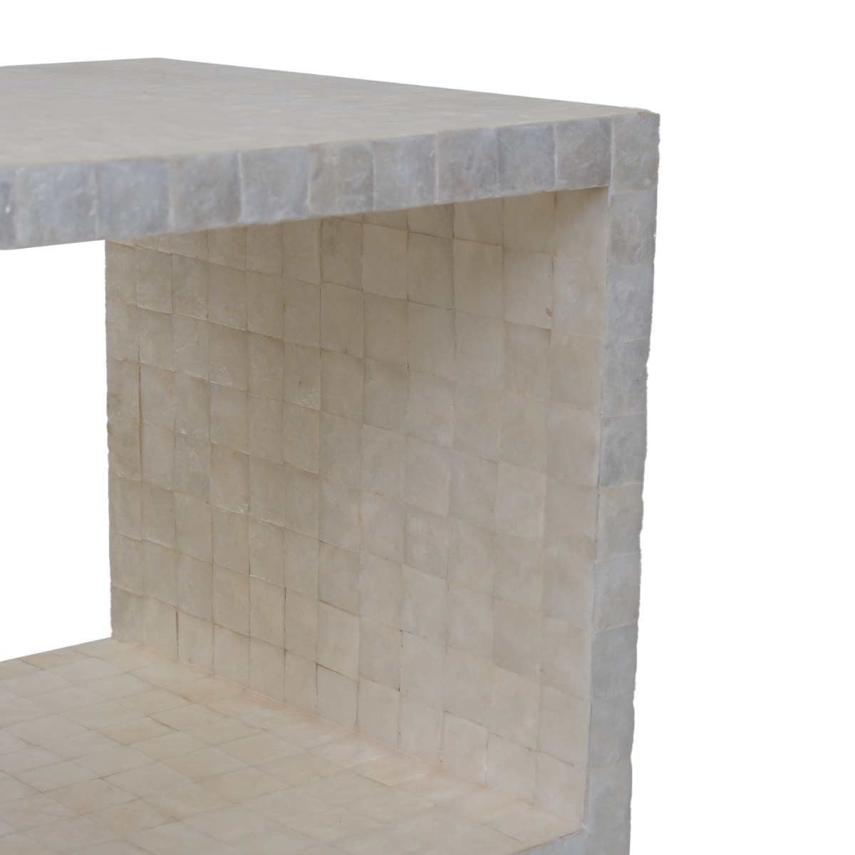 Bhavi Capiz White Side Table