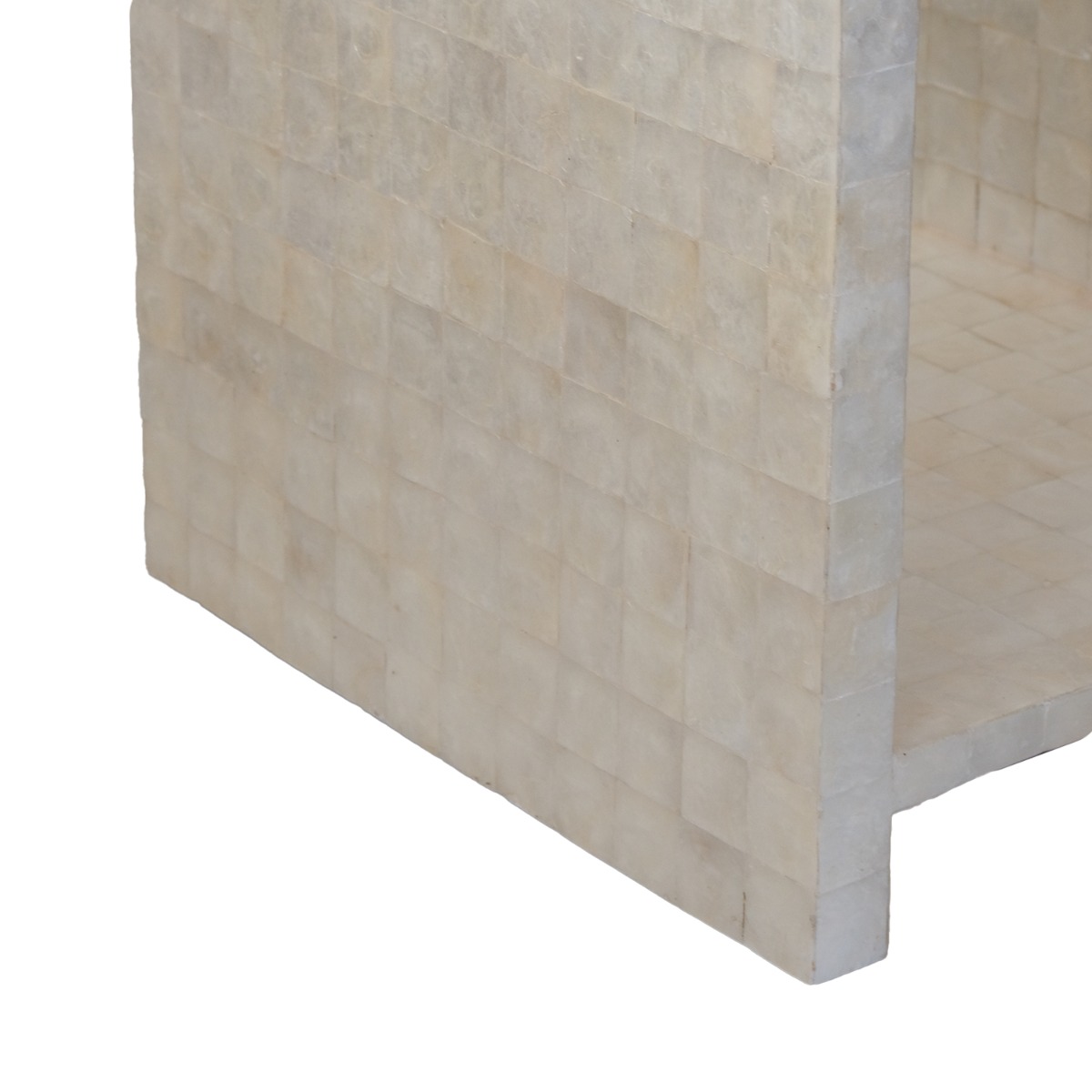 Bhavi Capiz White Side Table