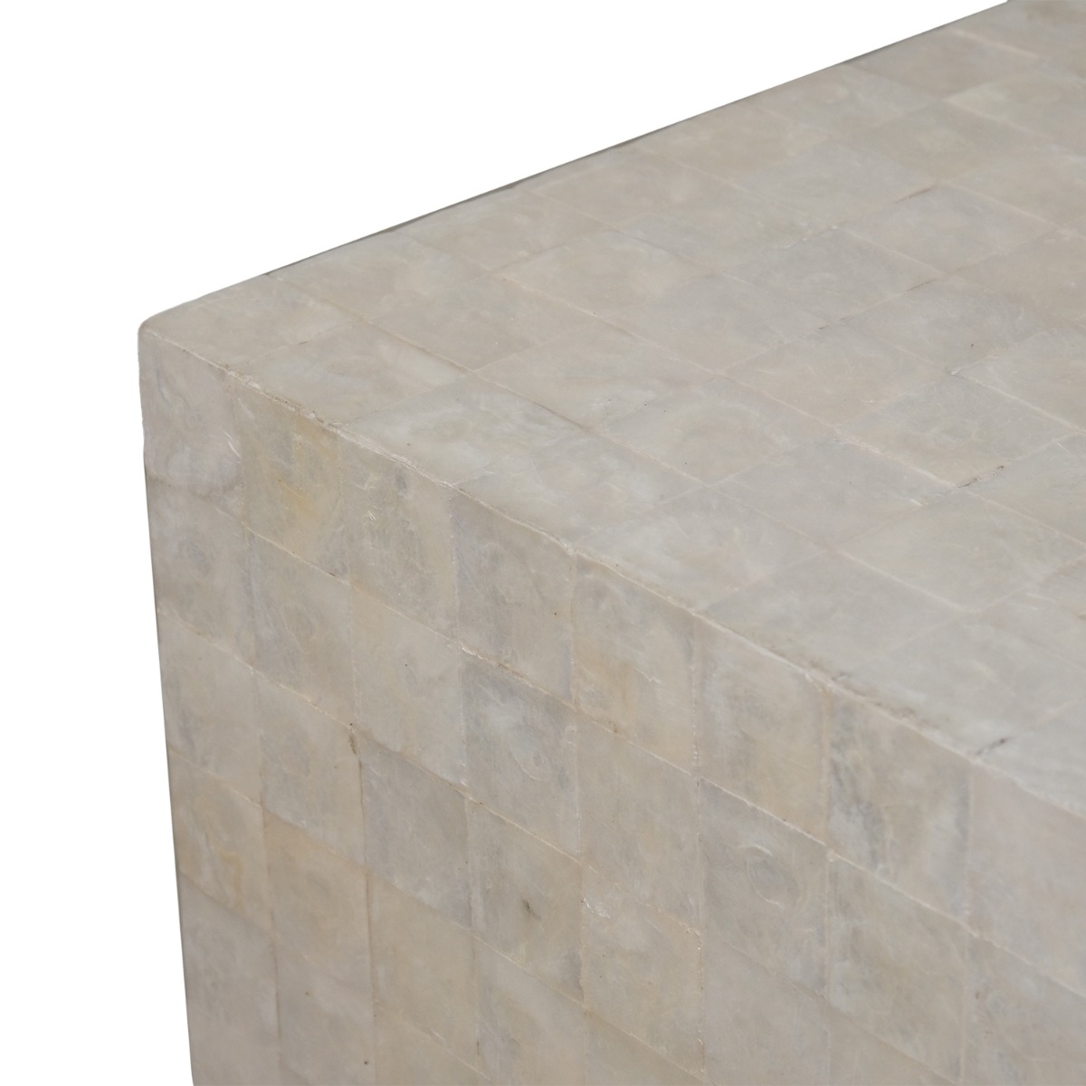 Bhavi Capiz White Side Table