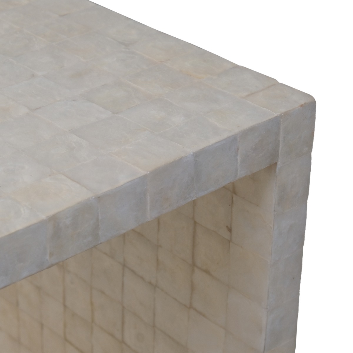 Bhavi Capiz White Side Table