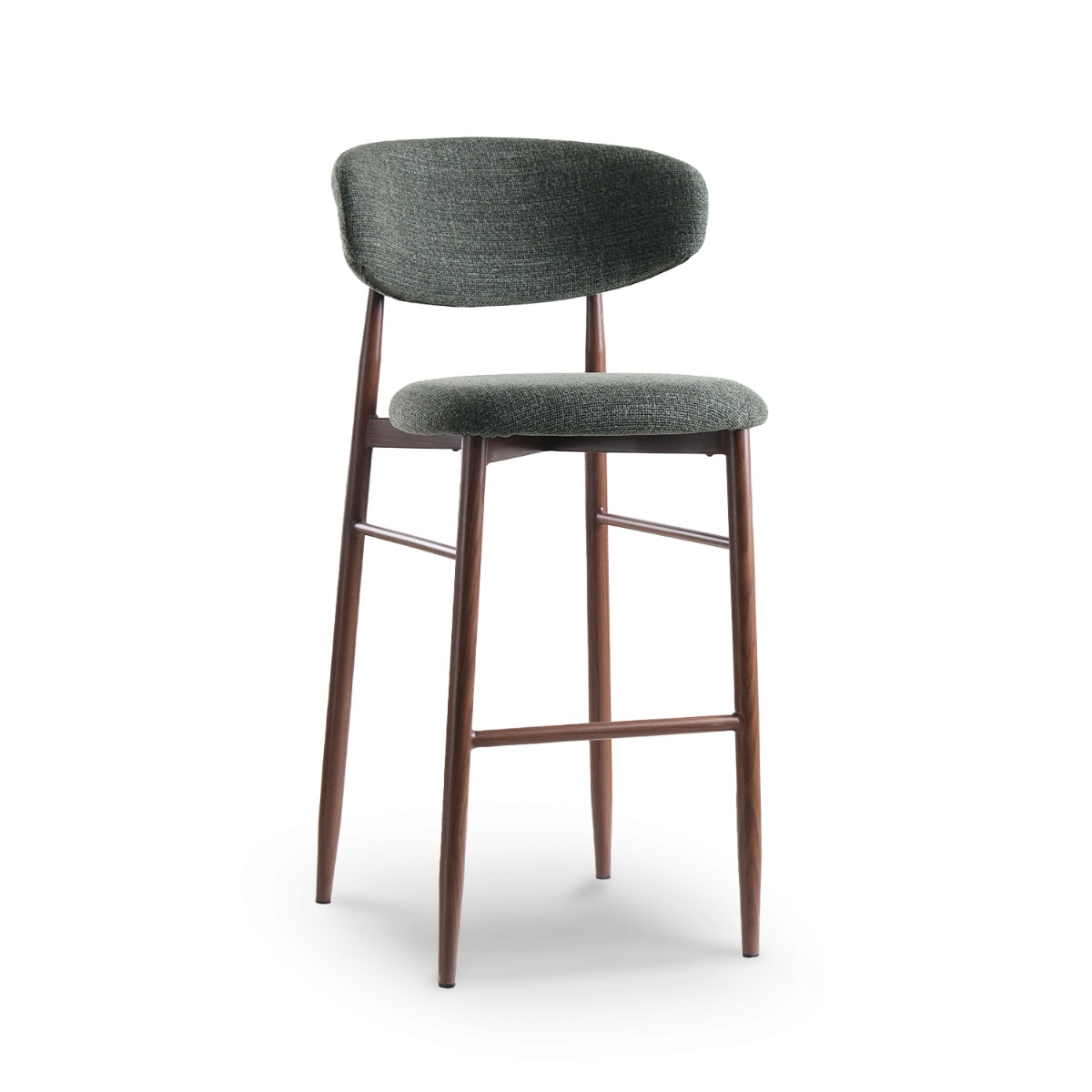Bliss Walnut Bar Stool Forest Green