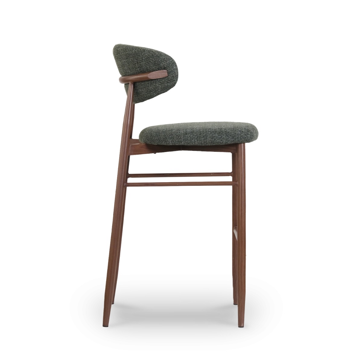 Bliss Walnut Bar Stool Forest Green
