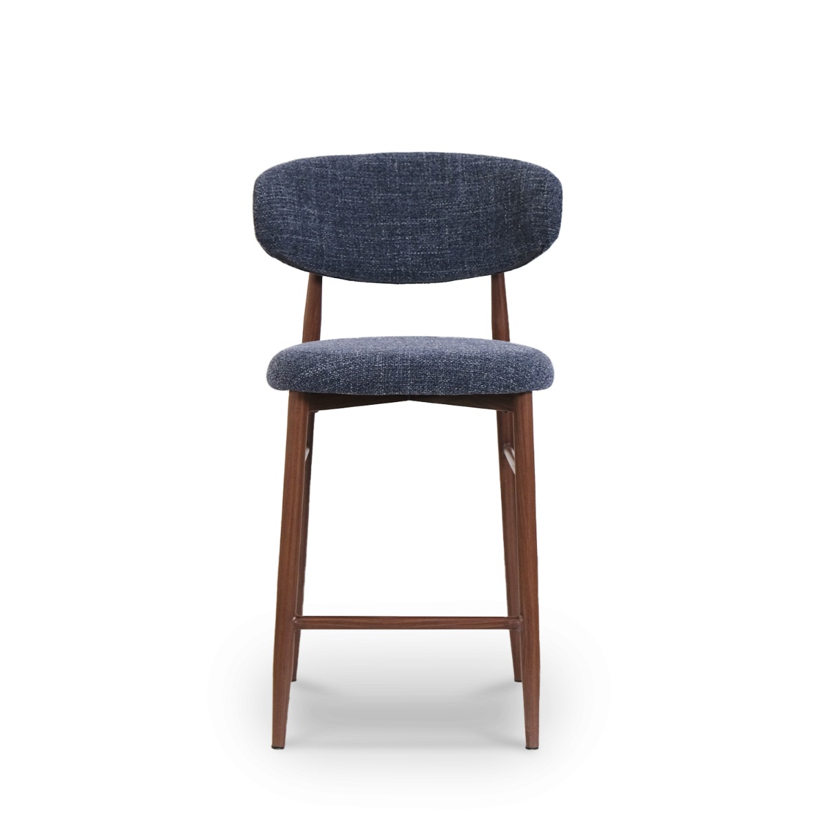 Bliss Walnut Counter Stool Midnight Blue