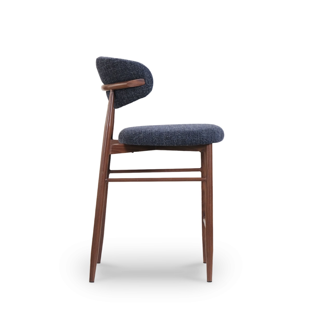 Bliss Walnut Counter Stool Midnight Blue