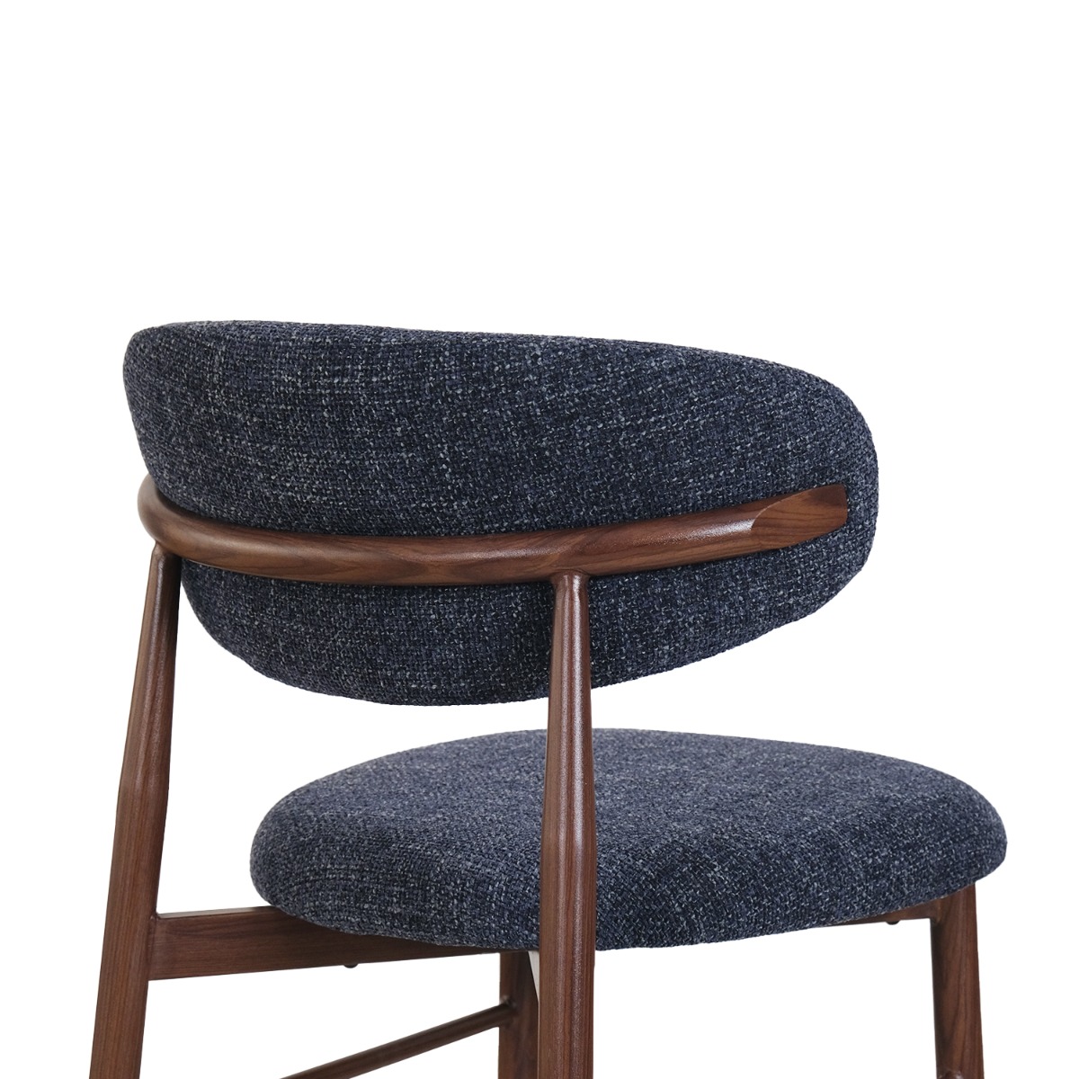 Bliss Walnut Counter Stool Midnight Blue