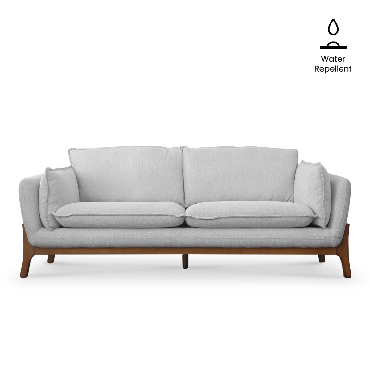Brett Light Grey 3 Seater Sofa