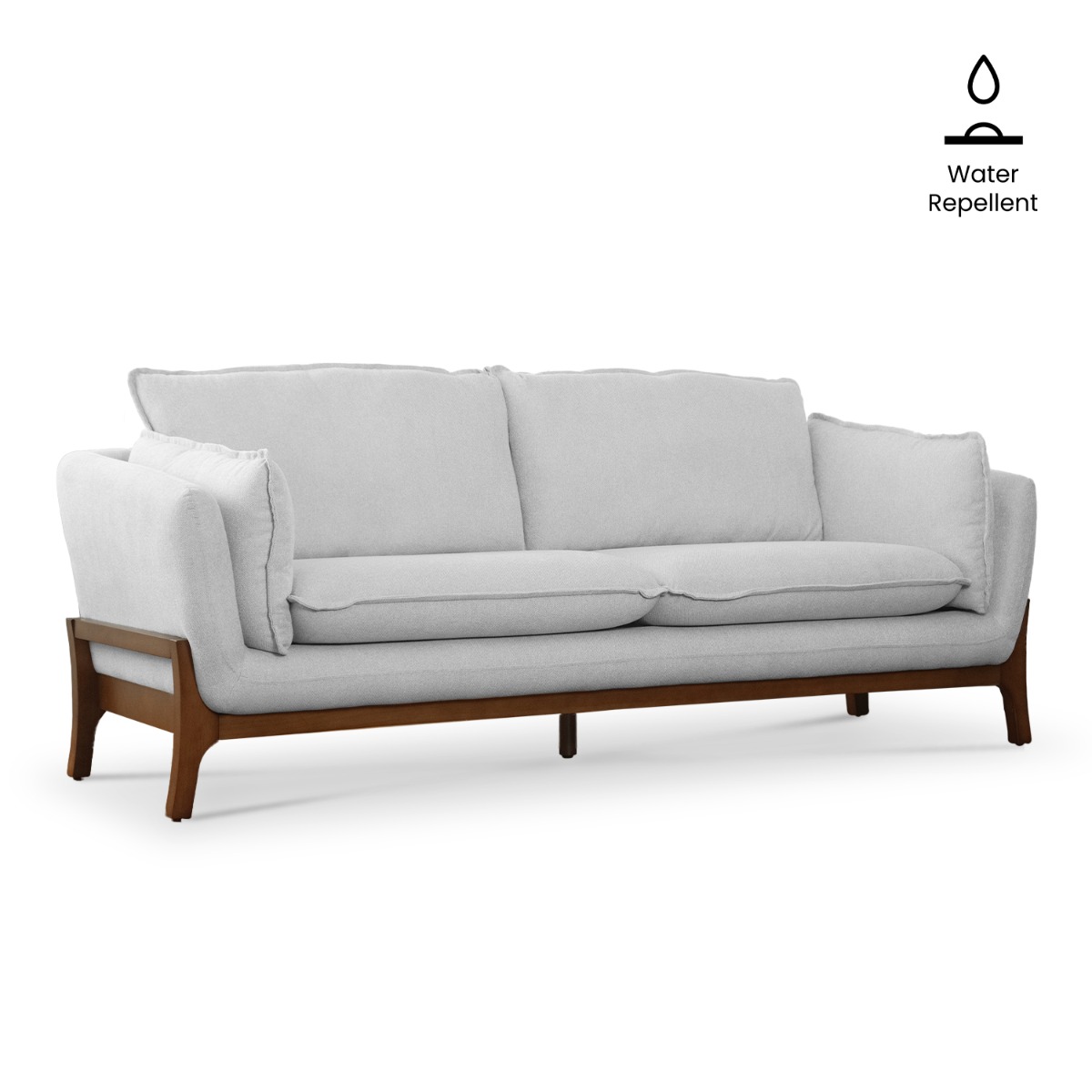 Brett Light Grey 3 Seater Sofa
