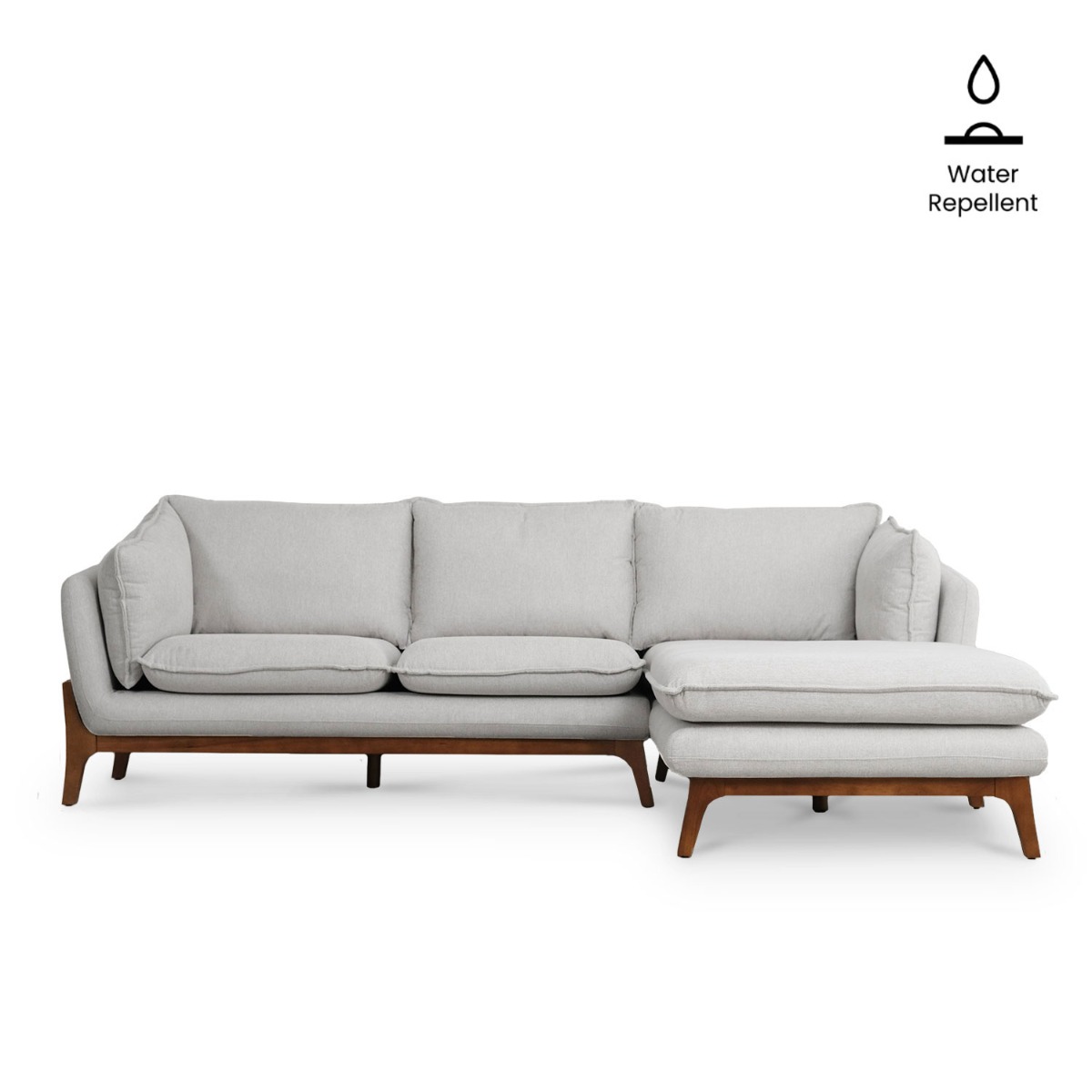 Brett Light Grey Left Sectional Sofa