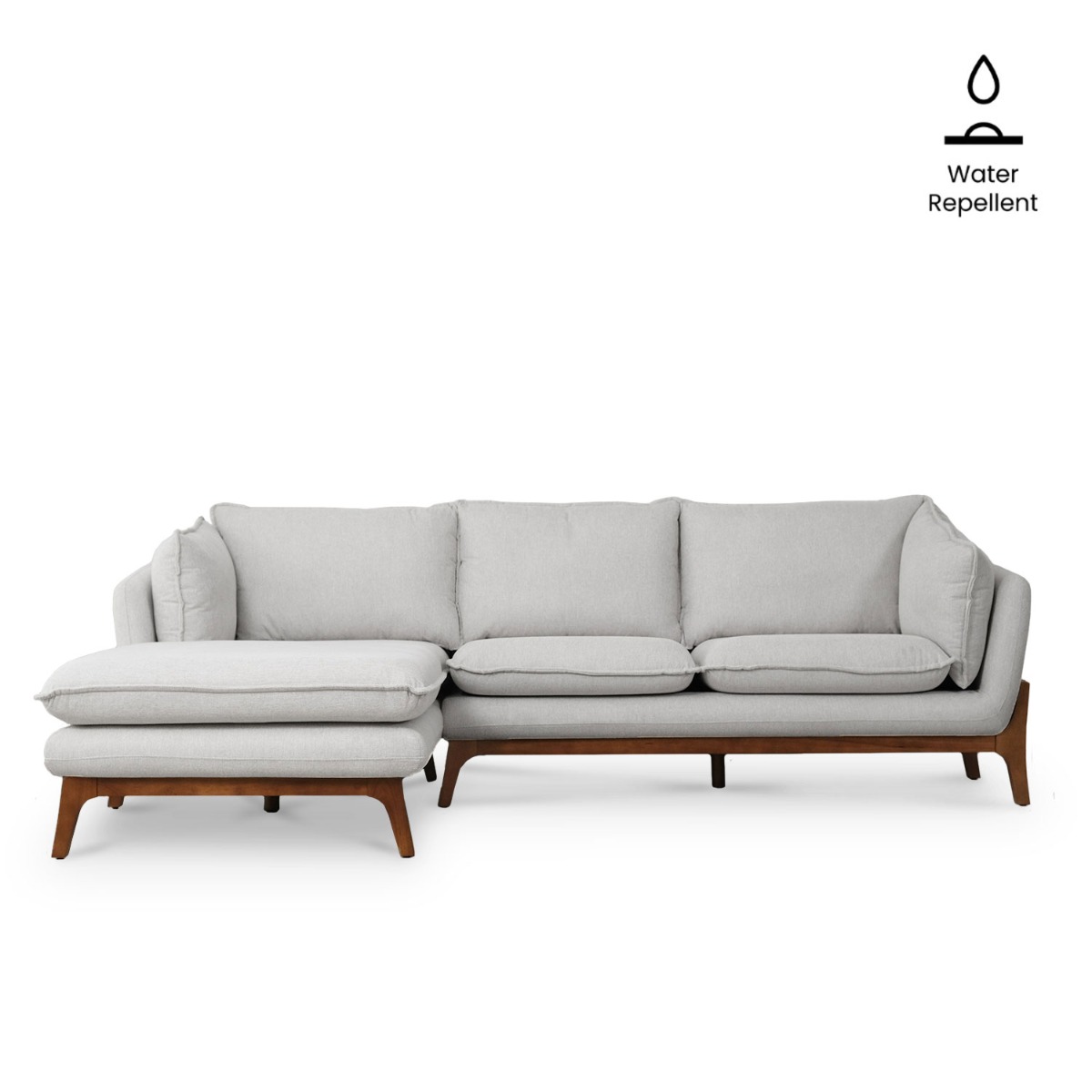 Brett Light Grey Right Sectional Sofa