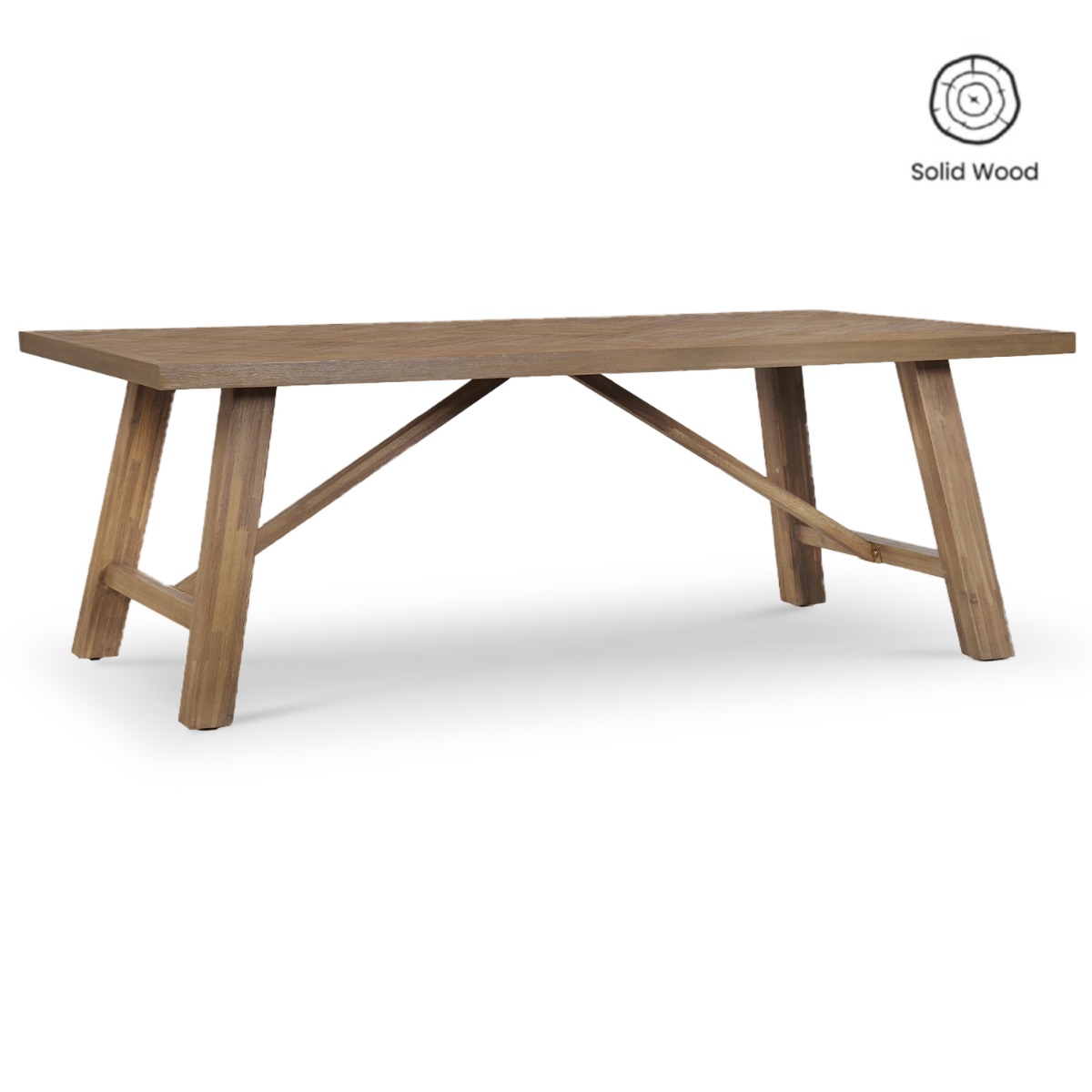 Brixton Smoke Walnut Parquet Table 200cm