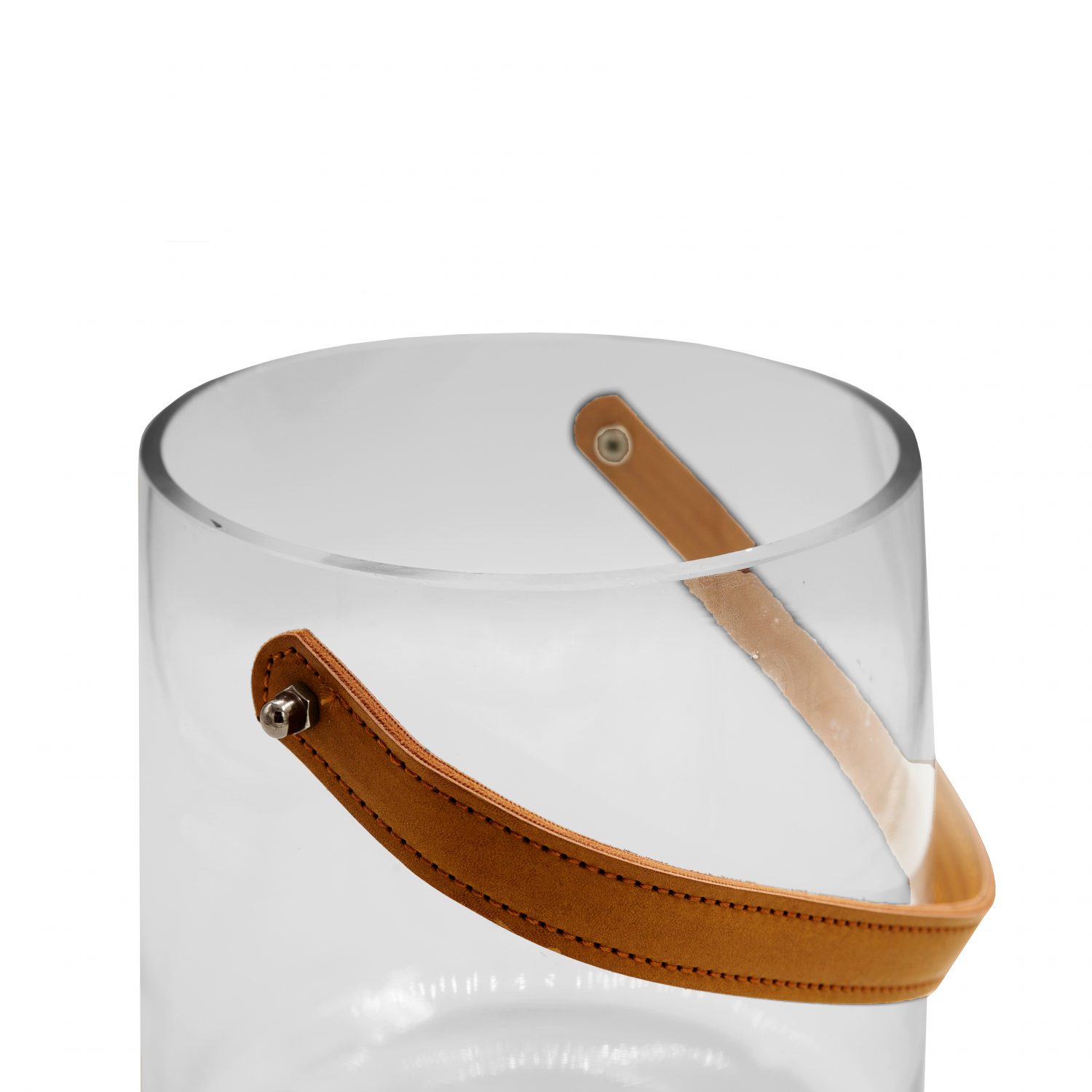 Willo Clear Bucket with Brown Leather