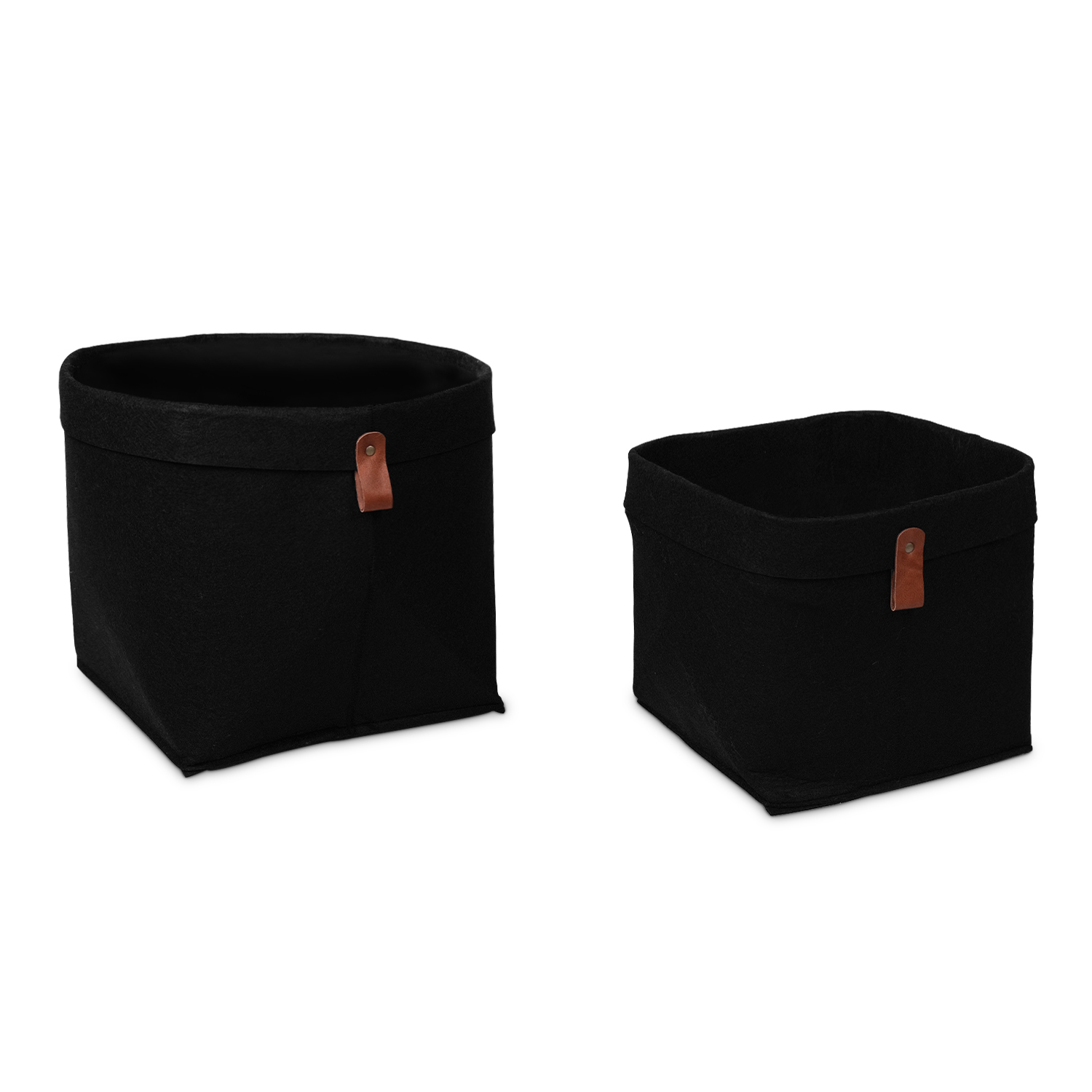 Alfie Black Felt Basket - Small