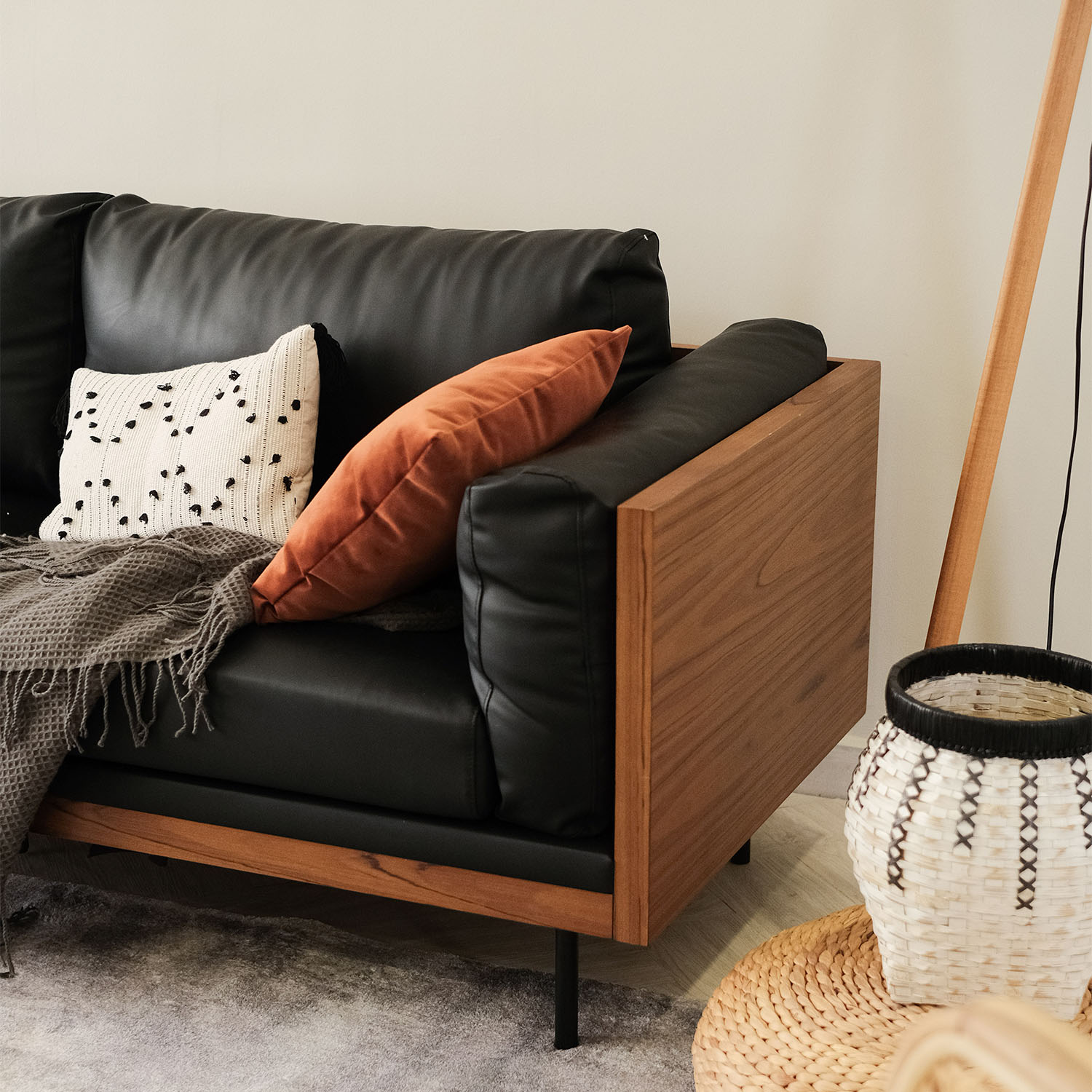 Matthias Ebony 3 Seater Sofa