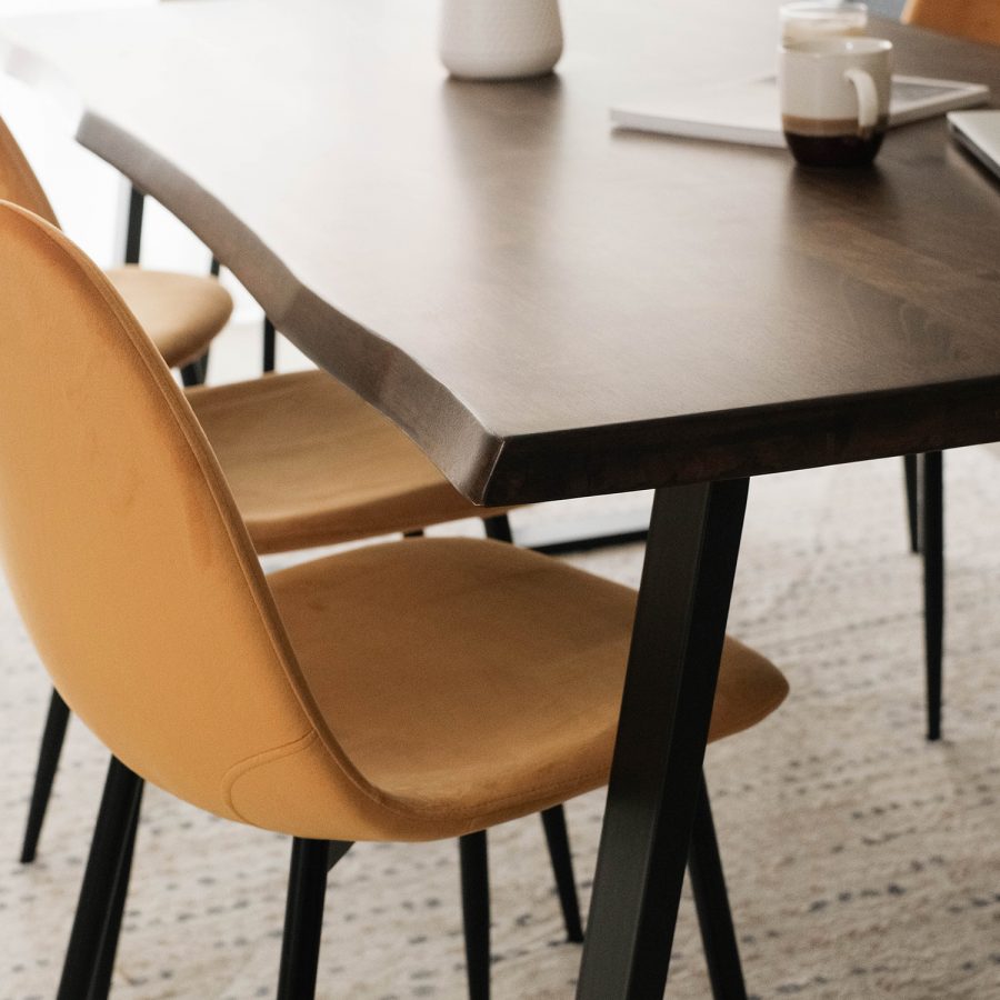 Fletcher Cedar Brown Faux Live Edge Dining Table 190cm