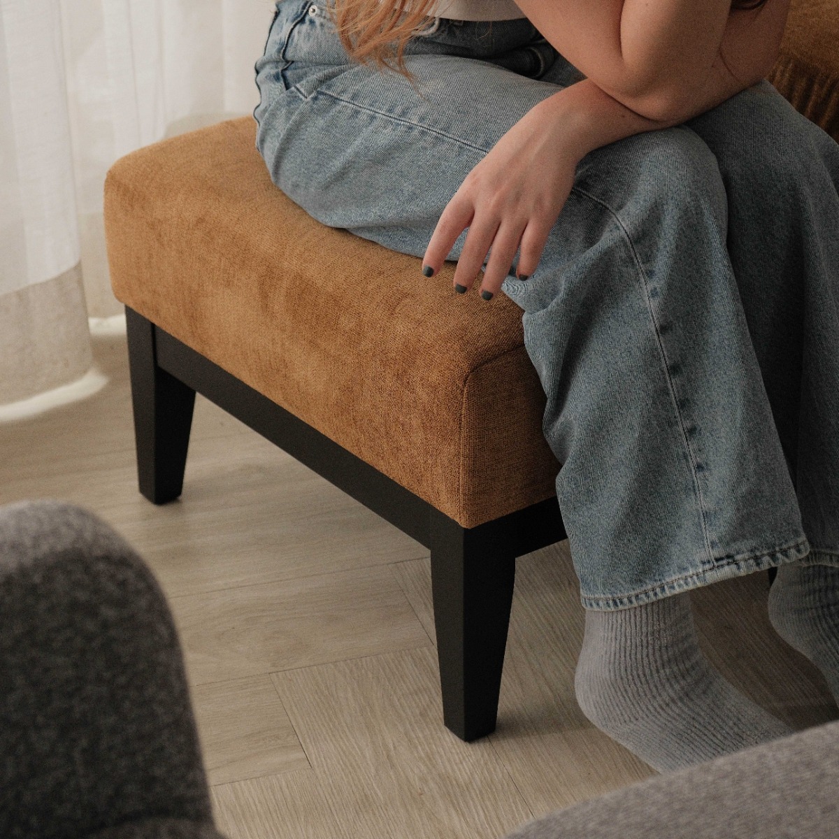 Frida Camel Brown Footstool