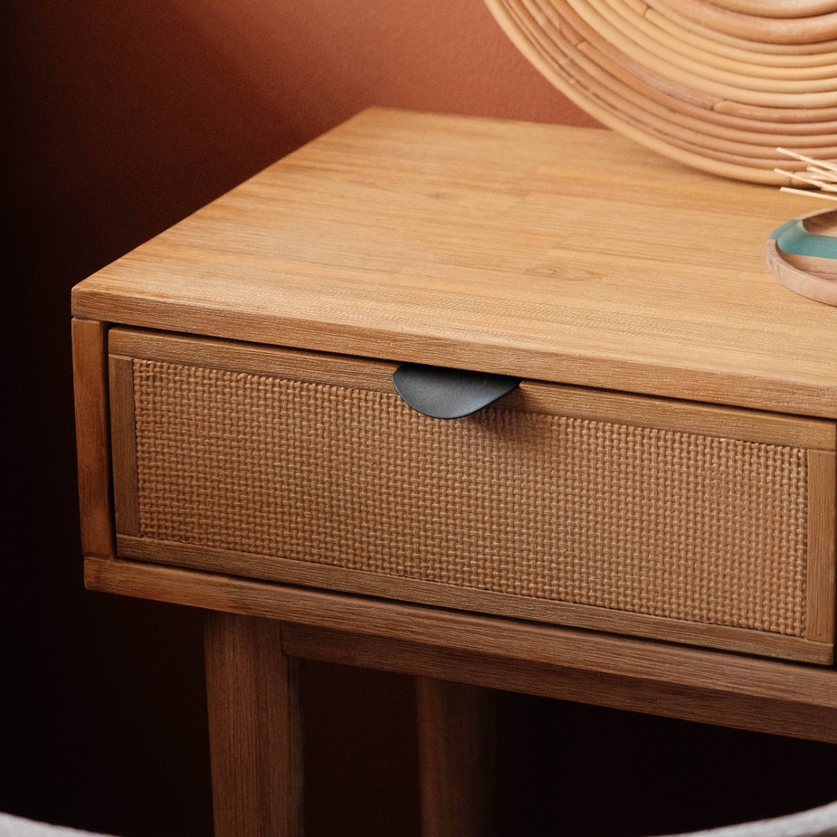 Budi Rustic 2 Drawers Console 90cm
